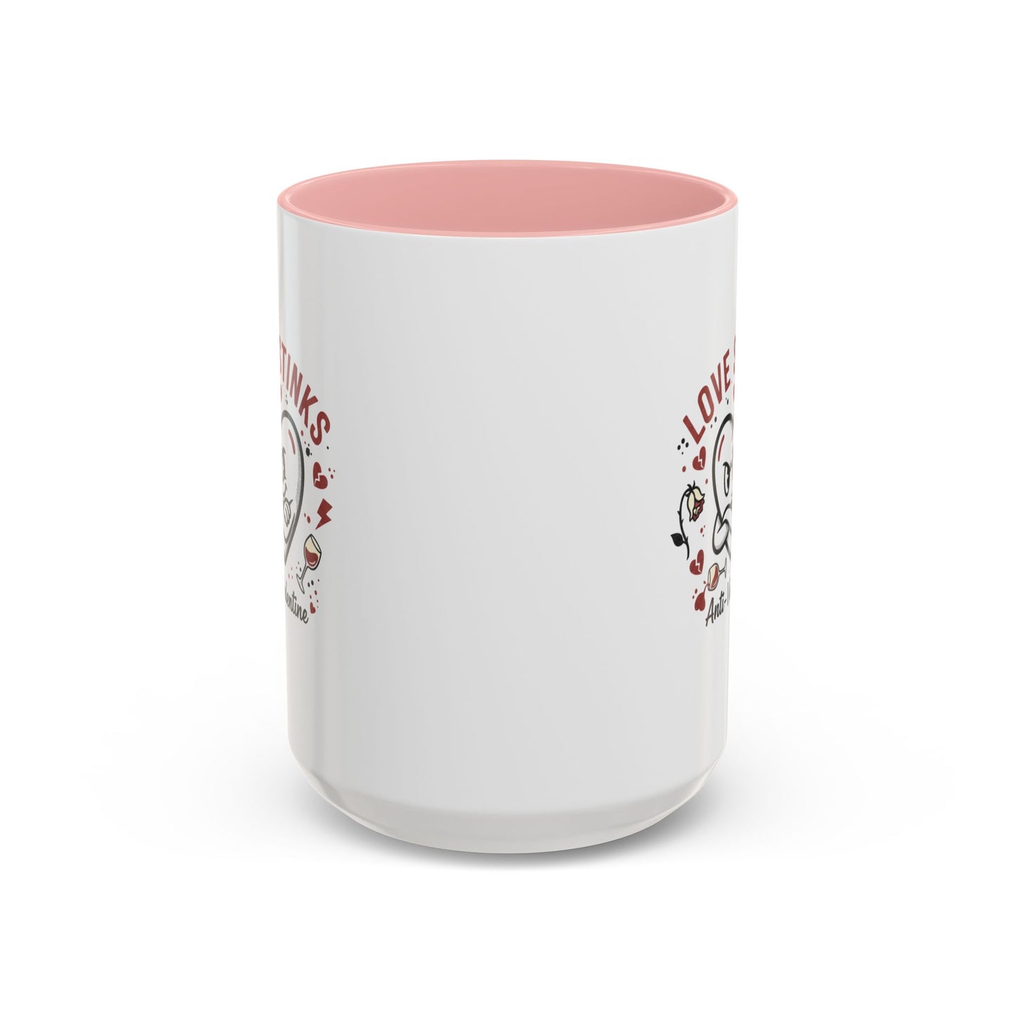 Coffee Mug — "Love Stinks" Anti-Valentine Heart Accent Mug (11/15oz)