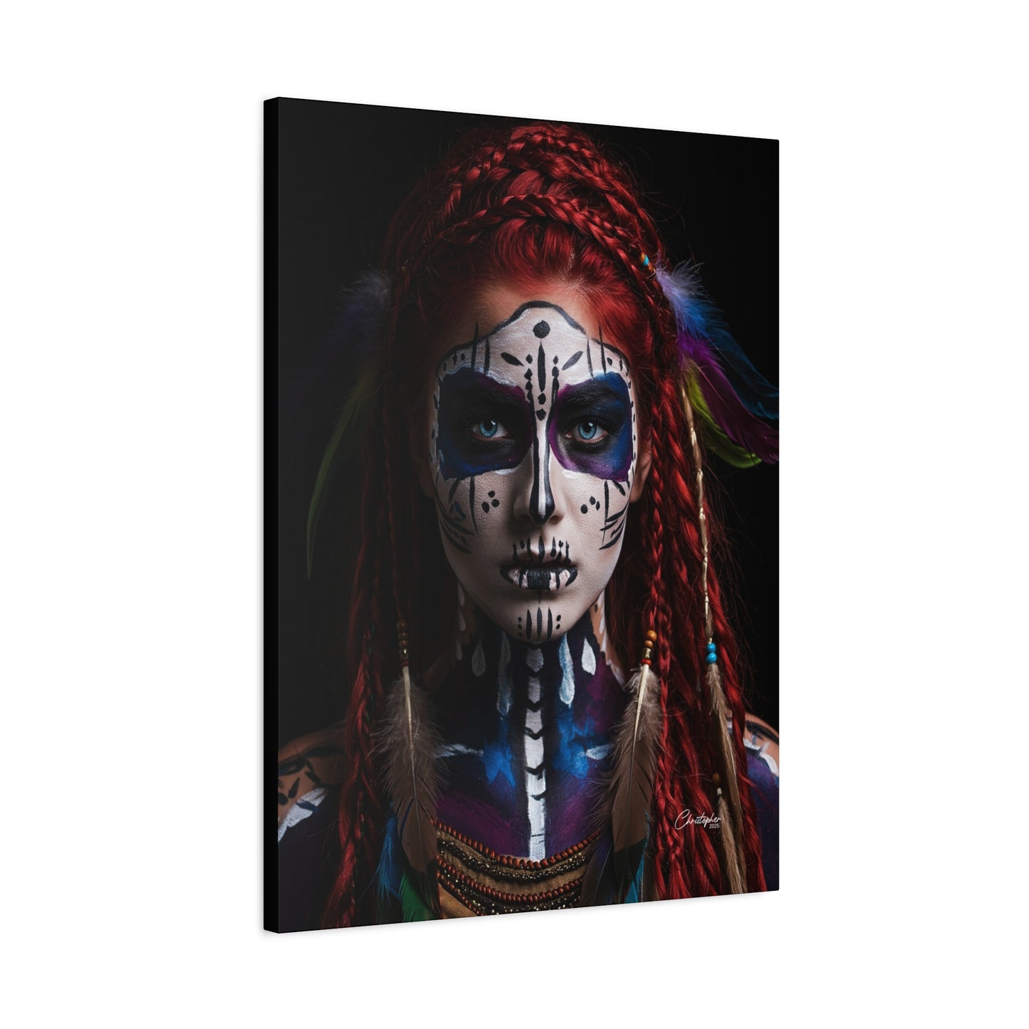 Colorful Tribal Art Canvas Print - Bohemian Home Decor