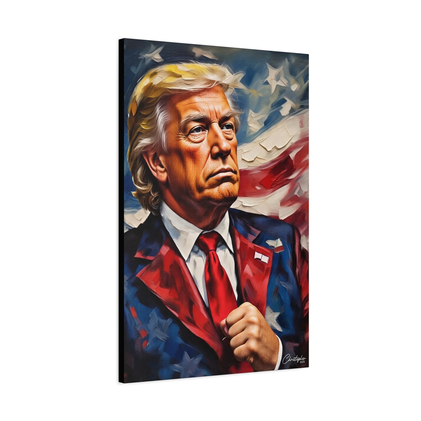 Patriotic Canvas Art, Stretched Wall Decor, Home Office, Gifts for Republicans, Political Enthusiasts, Americana Artwork