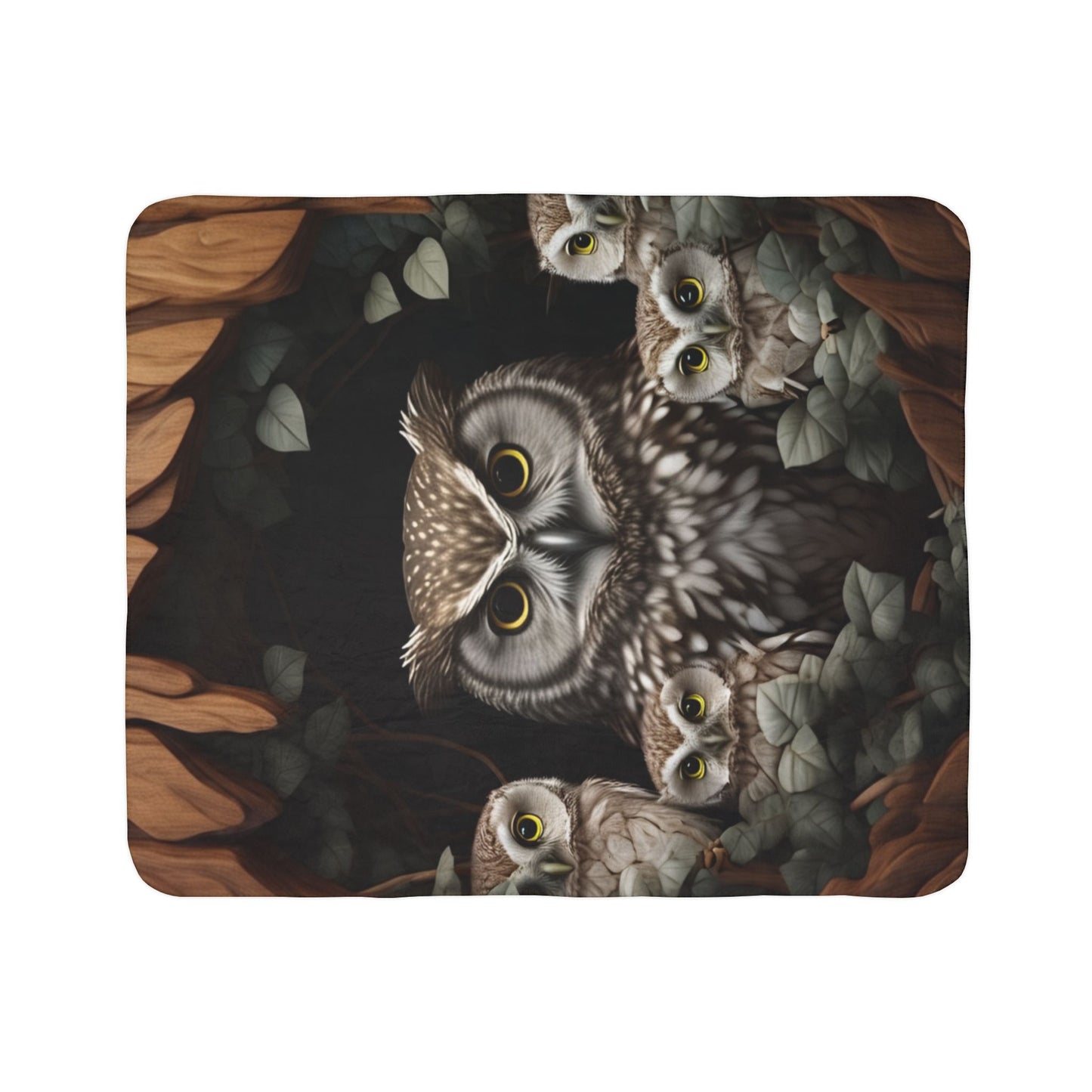 Cozy Owl Fleece Sherpa Blanket - Perfect Gift for Nature Lovers, Kids, and Cozy Nights, Halloween Decor, Animal Lovers, Home Accent