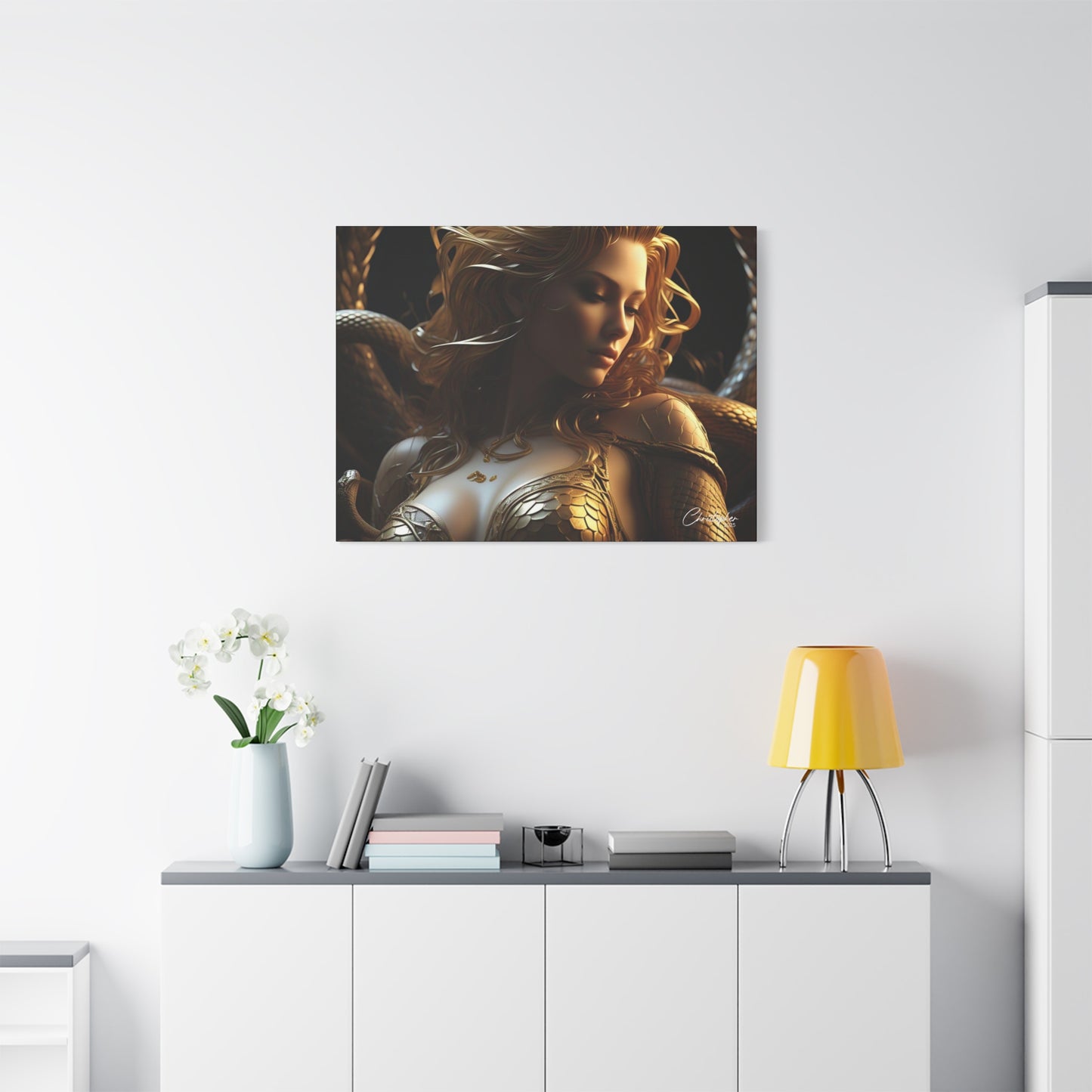 Fantasy Art Canvas Print - Serpent Goddess Home Decor