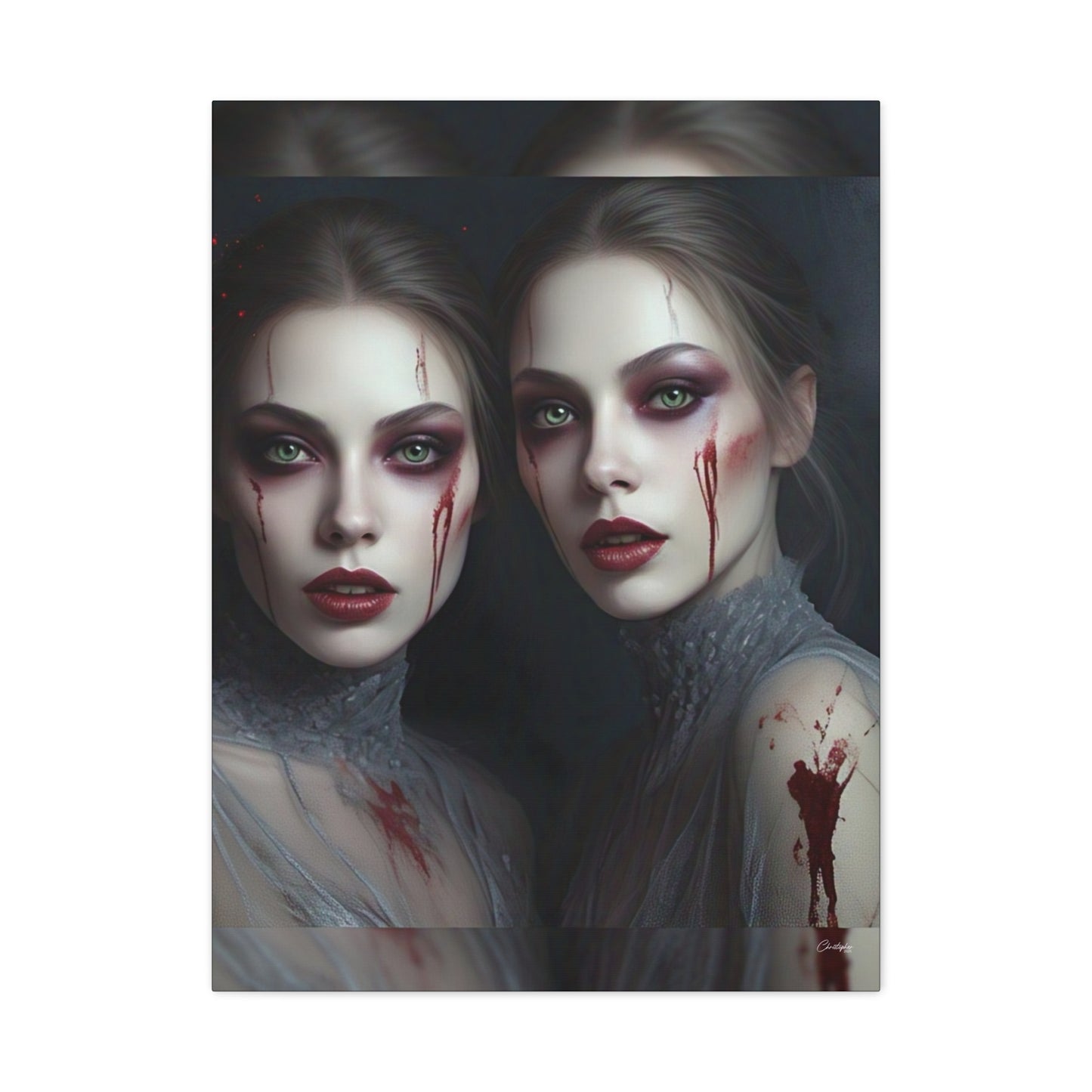 Spooky Art Canvas Print, Matte Canvas, Stretched Wall Decor, Gothic Home Decor, Halloween Art, Unique Gift