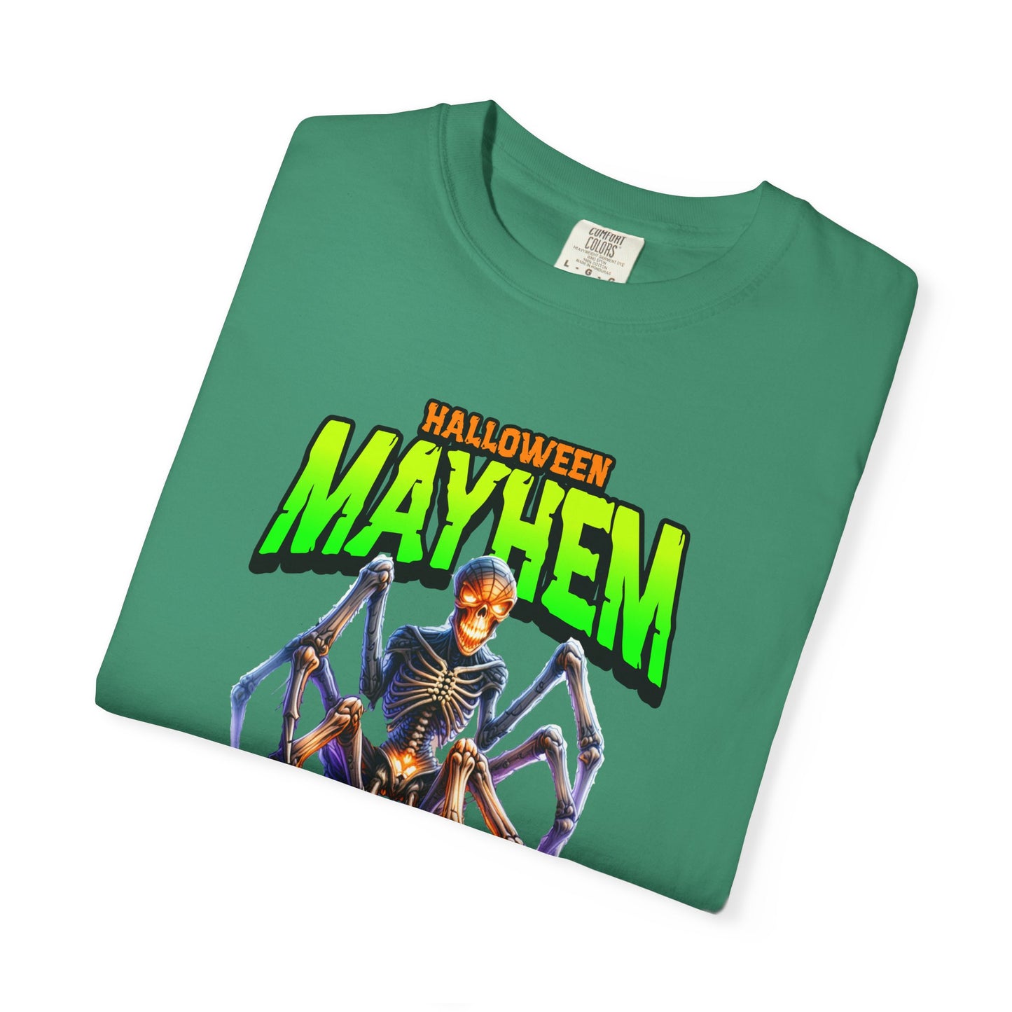 Halloween Mayhem Unisex T-Shirt, Spooky Tee for Men & Women, Perfect for Halloween Parties, Trick or Treat, Eerie Vibes, Unique Costume