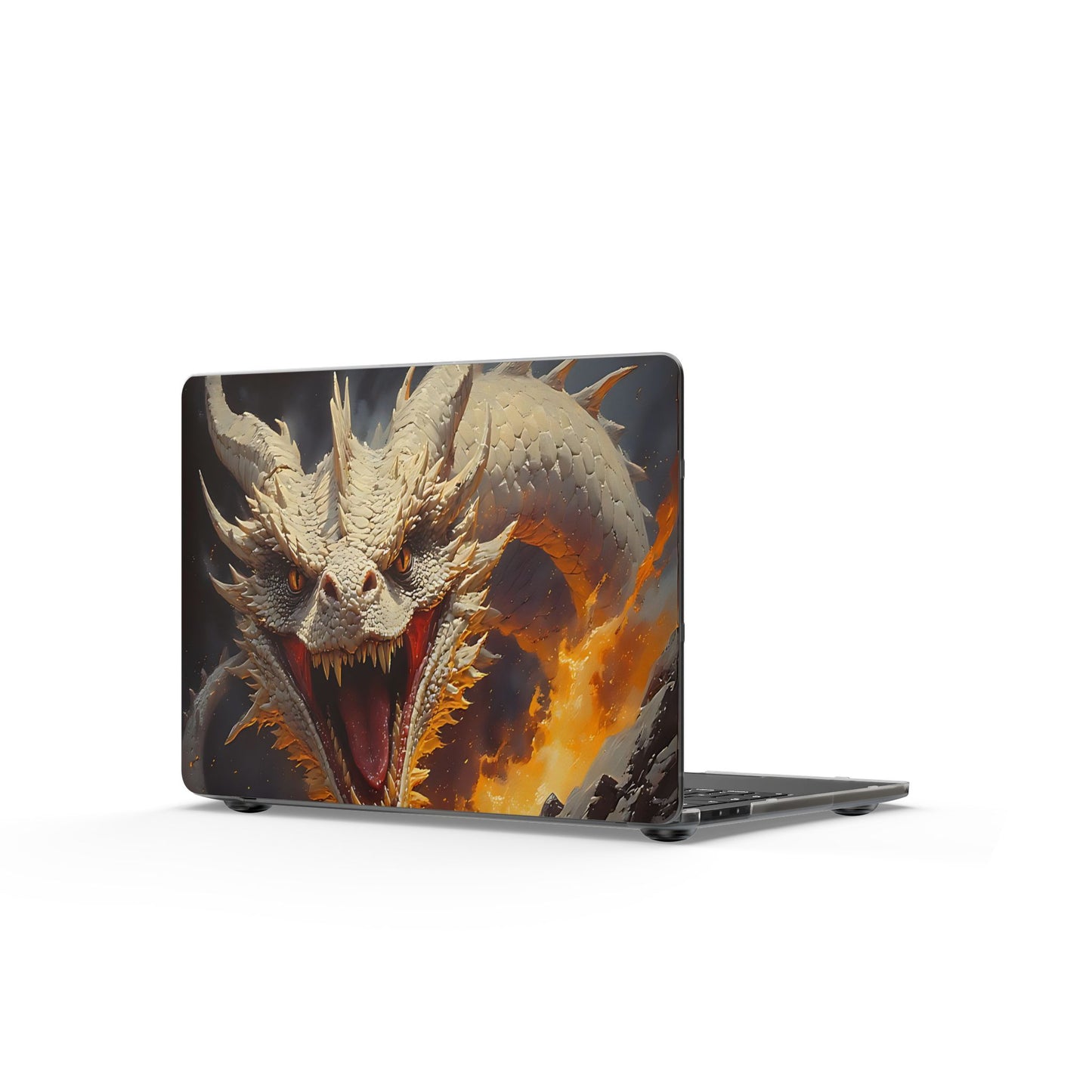 Dragon Fire Matte MacBook Case — White Dragon Laptop Skin