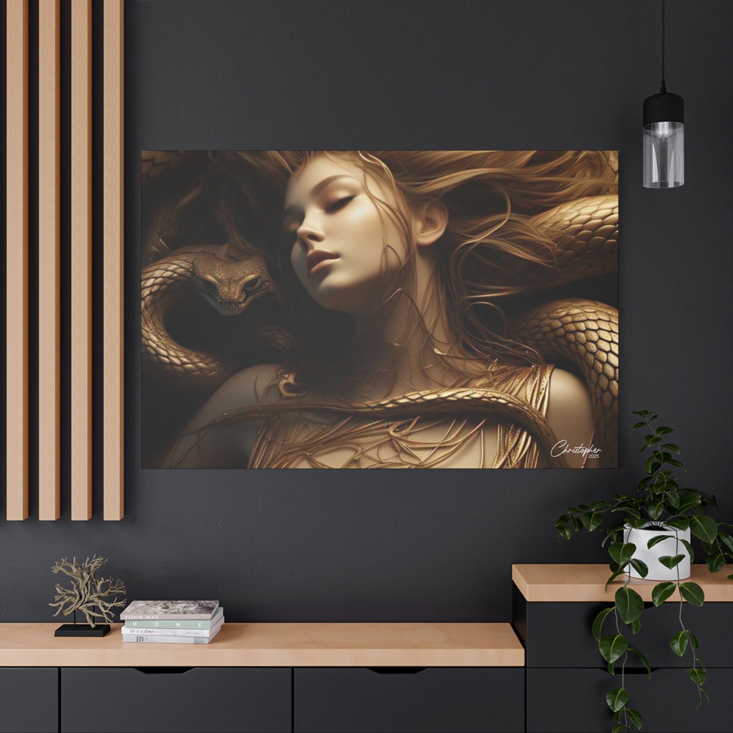 Goddess of Serpents Canvas Art - Stretched Matte Wall Decor