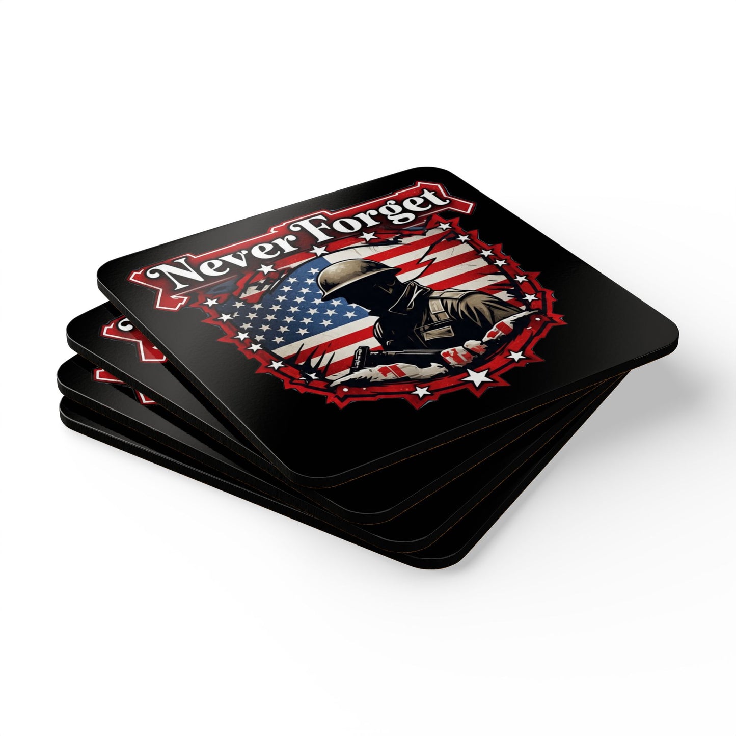 Patriotic Coaster Set, Memorial Day Gift, Veteran's Day Gift, Personalized Drink Coasters, Home Bar Decor