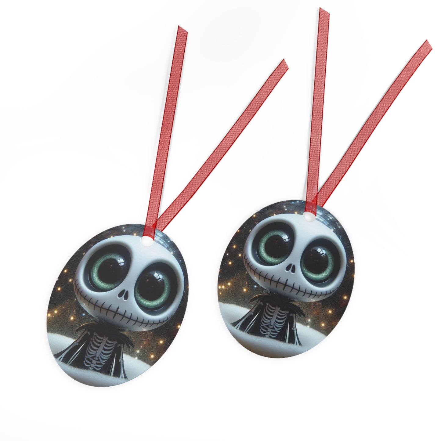 Cute Skeleton Bell Metal Ornament — Spooky Holiday Decoration