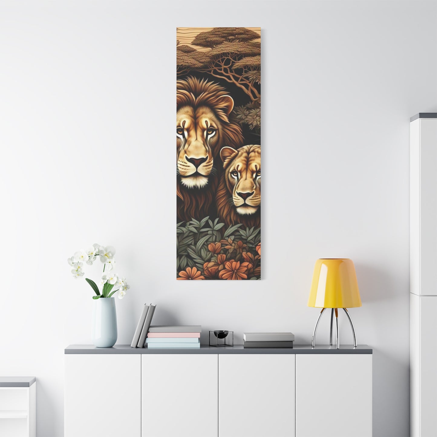 Majestic Lion Family Canvas Wall Art, Animal Lovers Decor, Wildlife Home Accent, Gift for Nature Enthusiasts, Meaningful Family Art