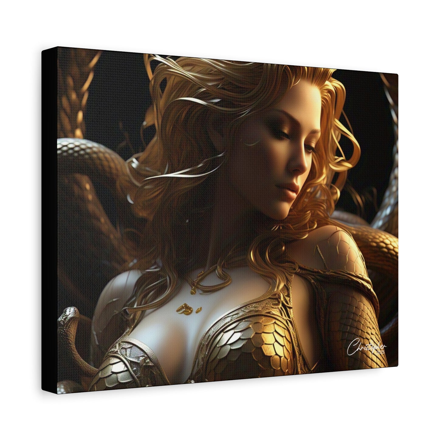 Fantasy Art Canvas Print - Serpent Goddess Home Decor