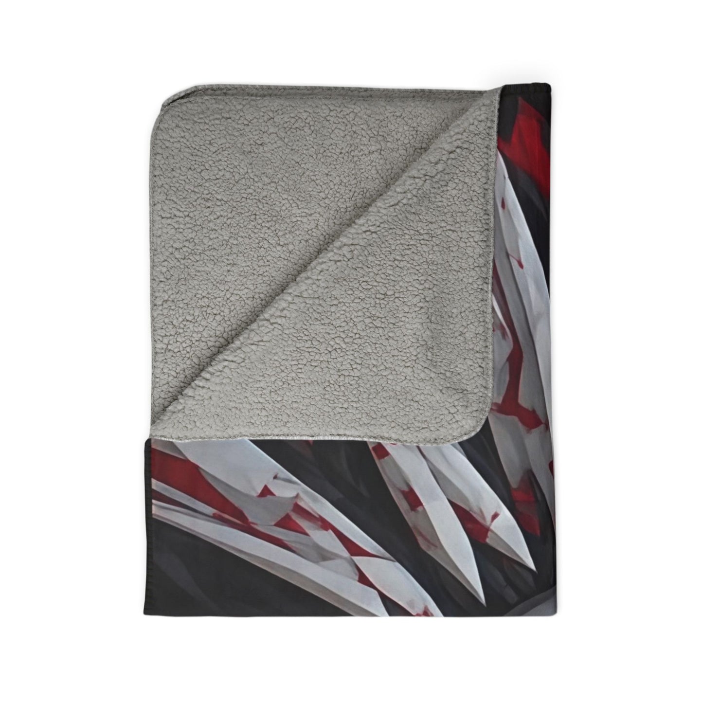 Horror Sunface Sherpa Blanket — Gothic Bloody Knife Mandala Throw