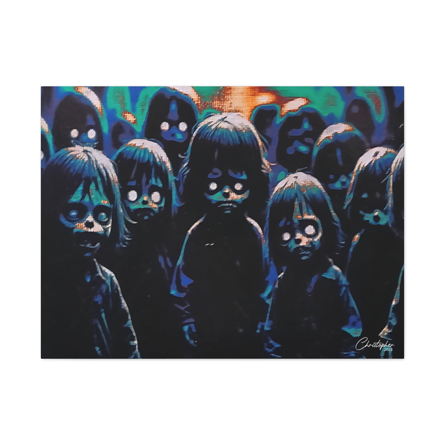 Original Laser Engraved Art, Full Wrapped Edges, Matte Canvas, Stretched, 1.25"