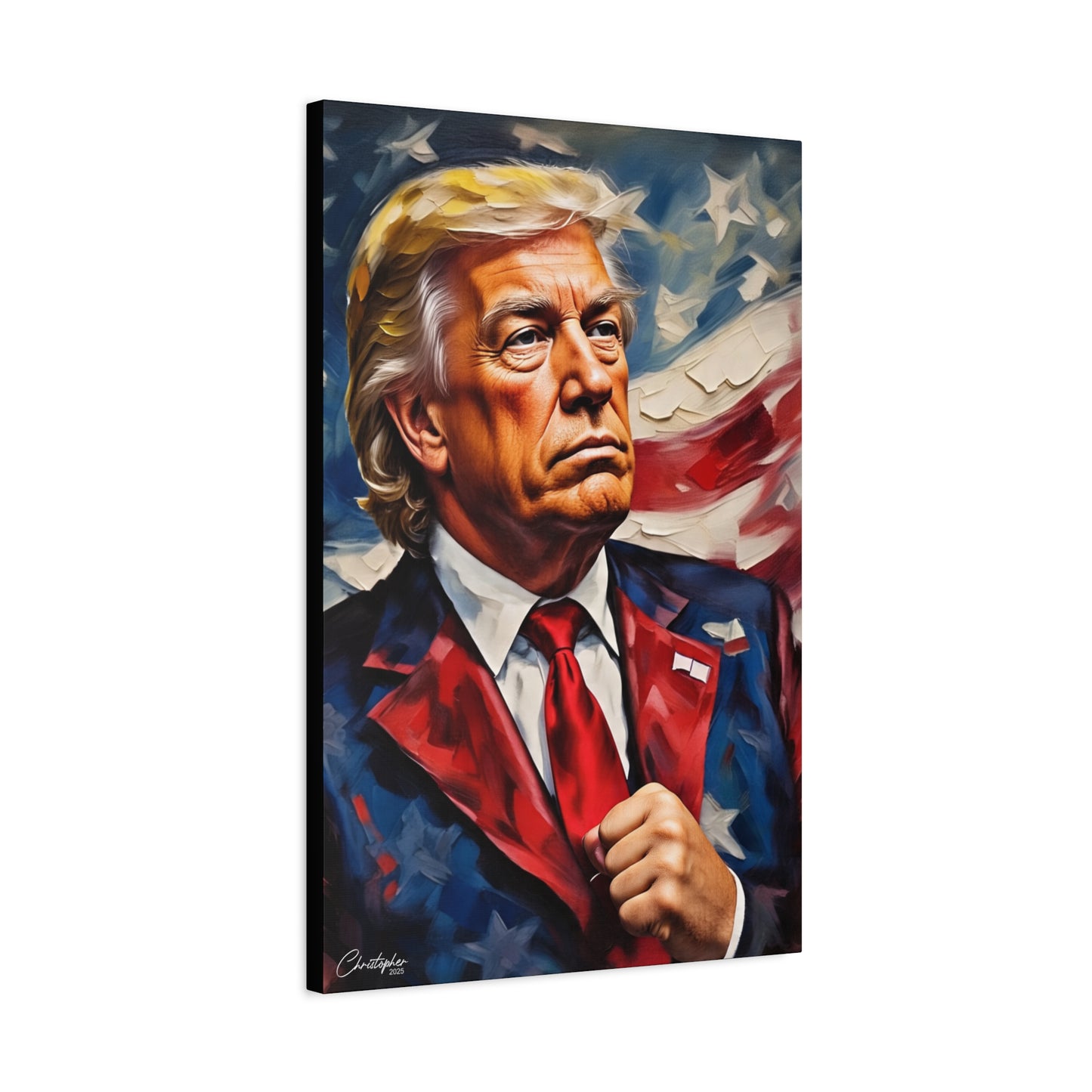Patriotic Canvas Art, Stretched Wall Decor, Home Office, Gifts for Republicans, Political Enthusiasts, Americana Artwork