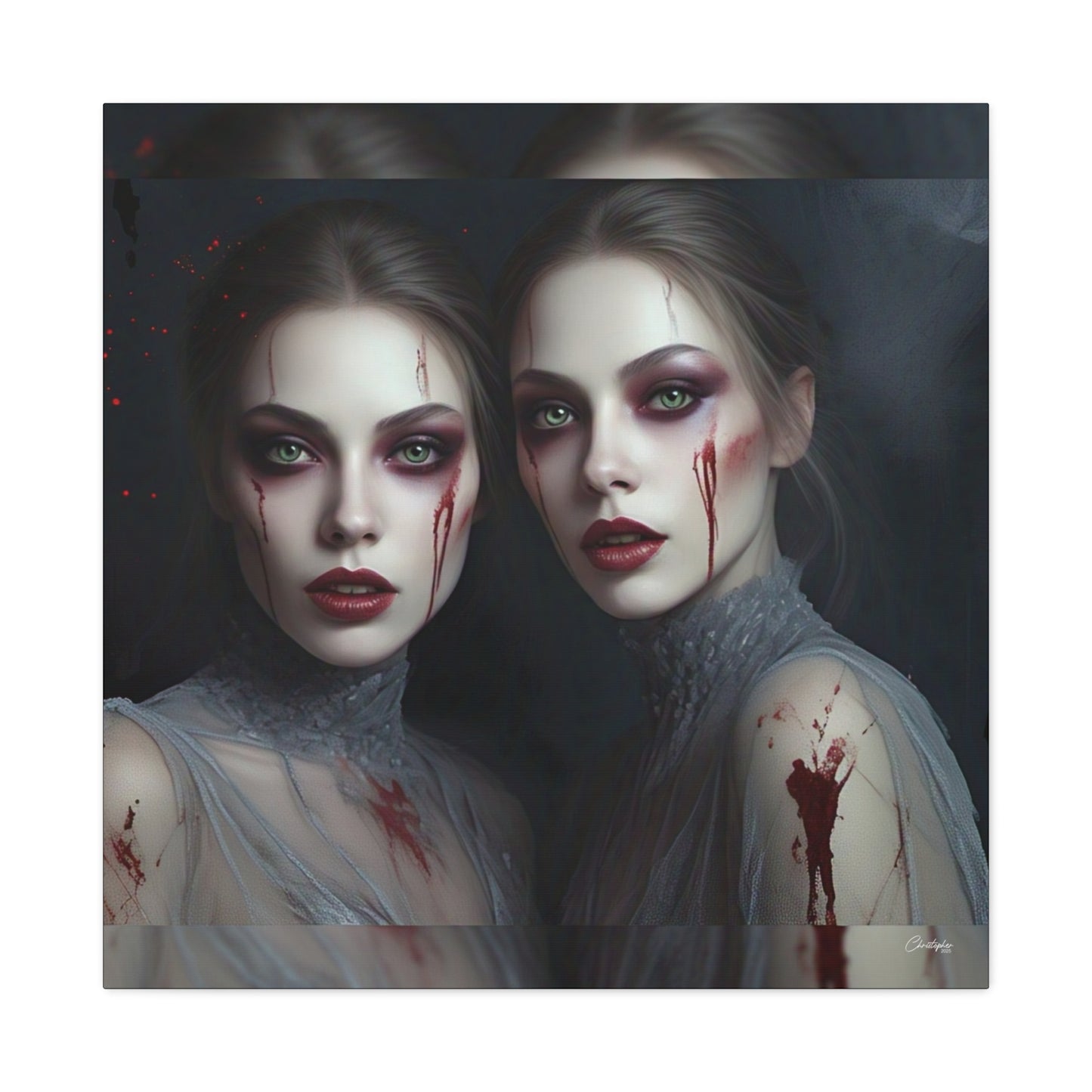 Spooky Art Canvas Print, Matte Canvas, Stretched Wall Decor, Gothic Home Decor, Halloween Art, Unique Gift