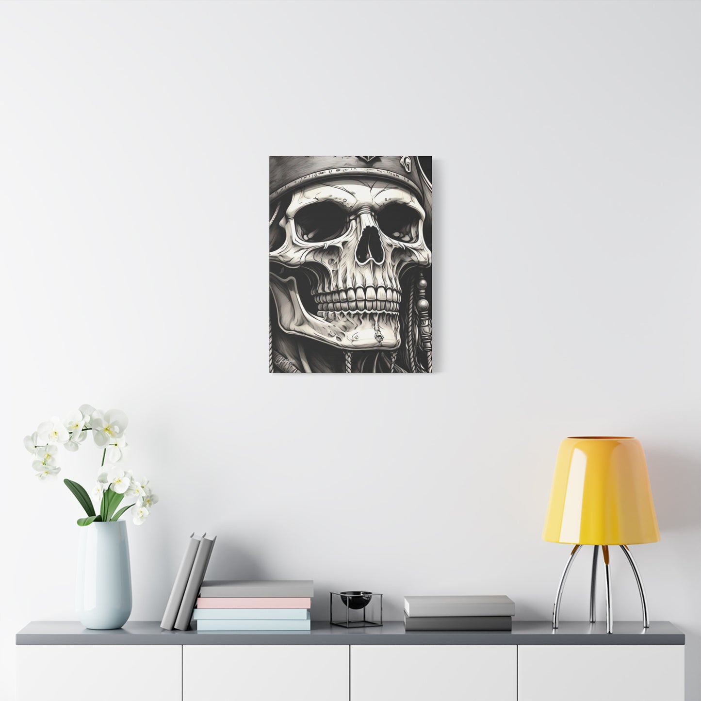 Pirate Skull Canvas Art - Edgy Gothic Decor, Wall Art for Halloween, Gothic Home Decor, Pirate Theme, Gift for Him