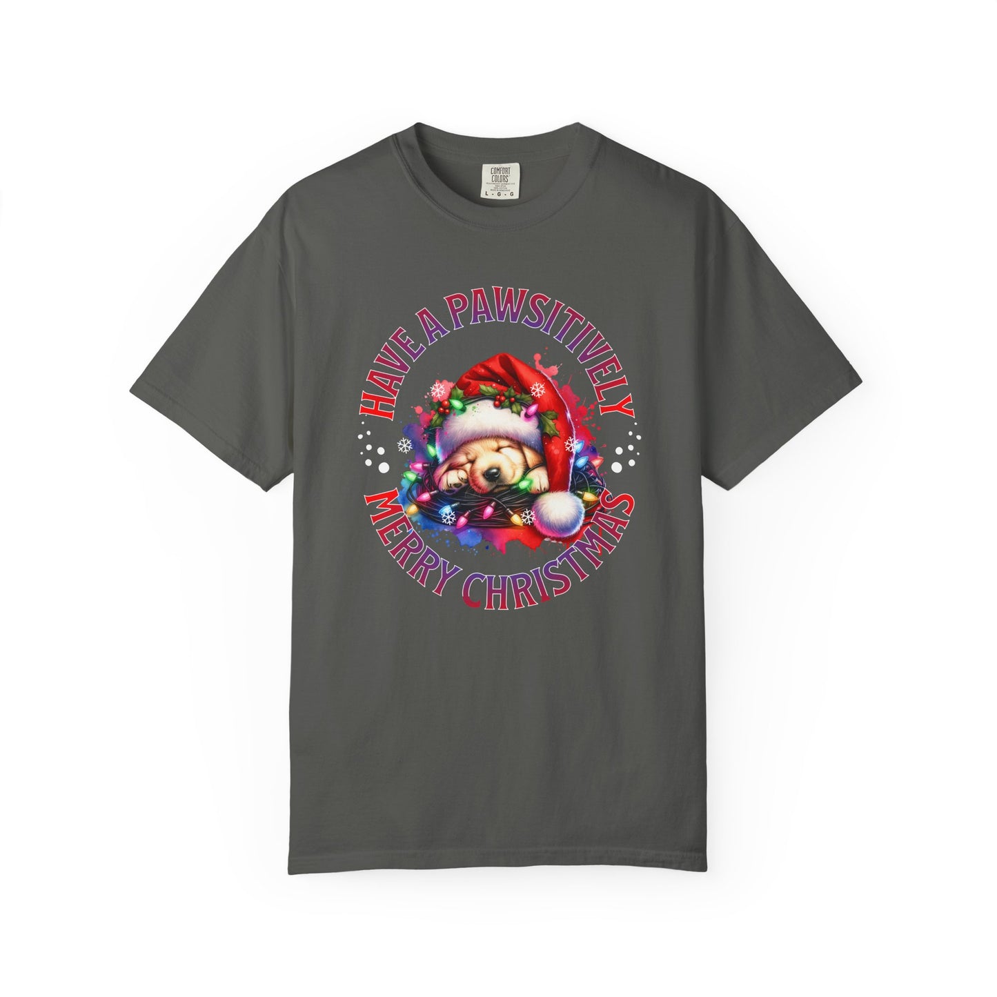 Christmas Puppy T-Shirt — "Have a Pawsitively Merry Christmas" Holiday Tee