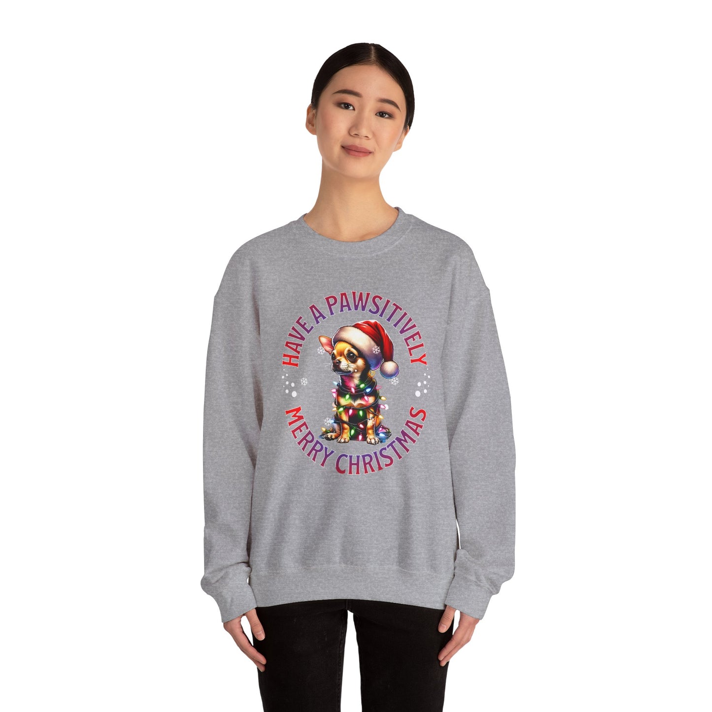 Christmas Puppy Sweatshirt - "Have a Pawsitively Merry Christmas" Holiday Crewneck