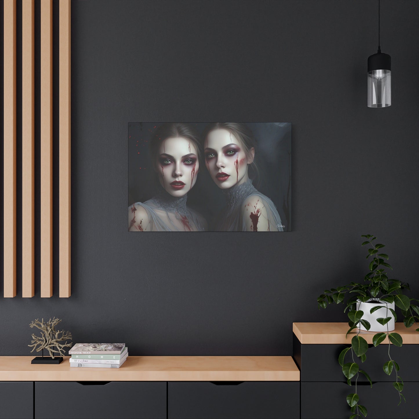 Spooky Art Canvas Print, Matte Canvas, Stretched Wall Decor, Gothic Home Decor, Halloween Art, Unique Gift