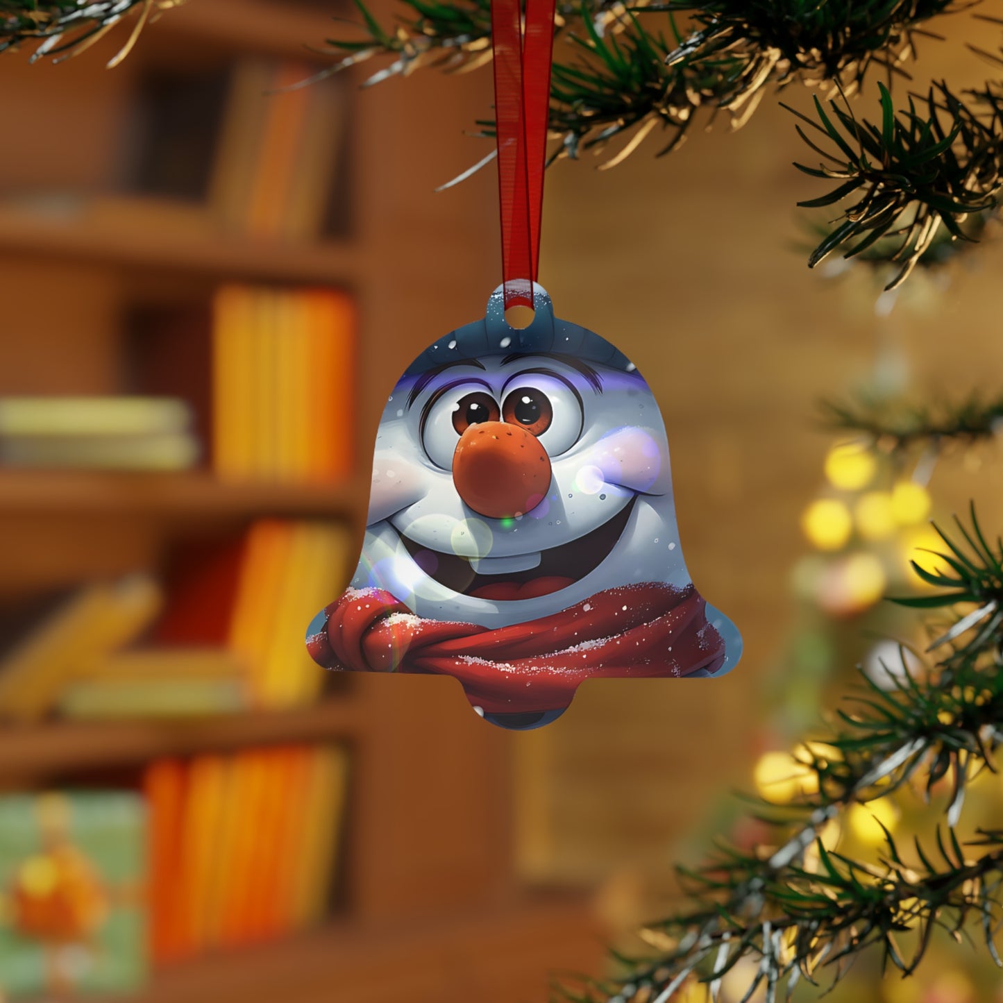 Festive Snowman Bell Metal Ornament — Cute Holiday Tree Decoration