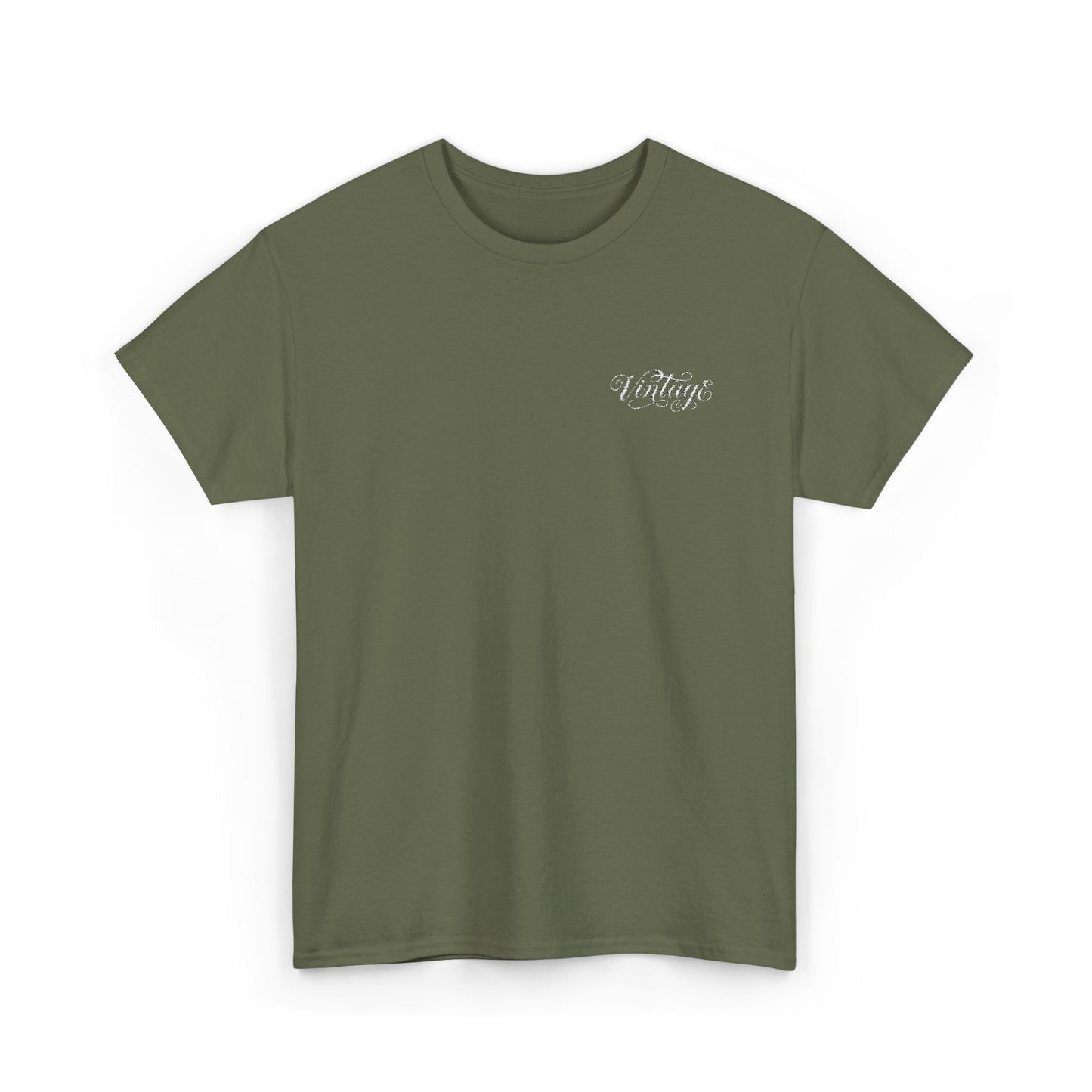T-Shirt — Vintage in White Chest Logo Tee