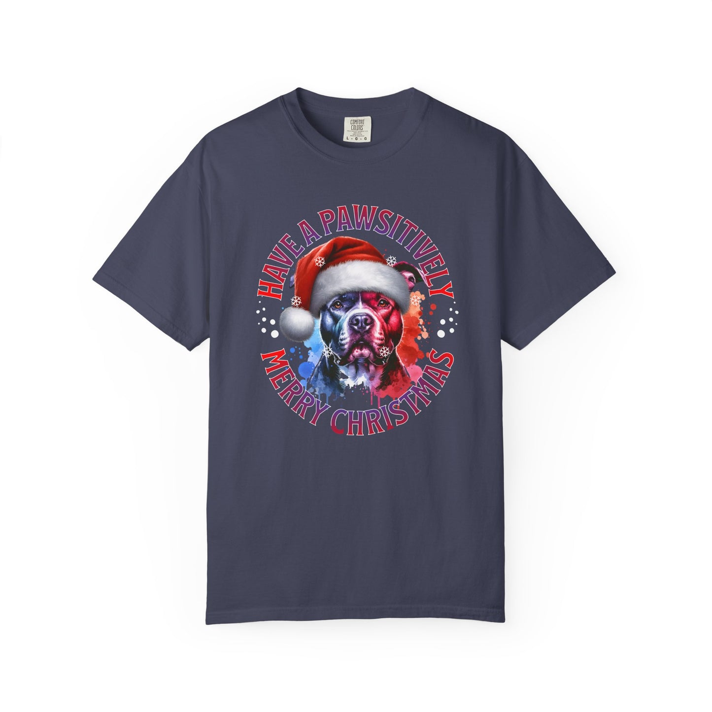 Have a Pawsitively Merry Christmas Pit Bull T-Shirt — Santa Dog Holiday Tee