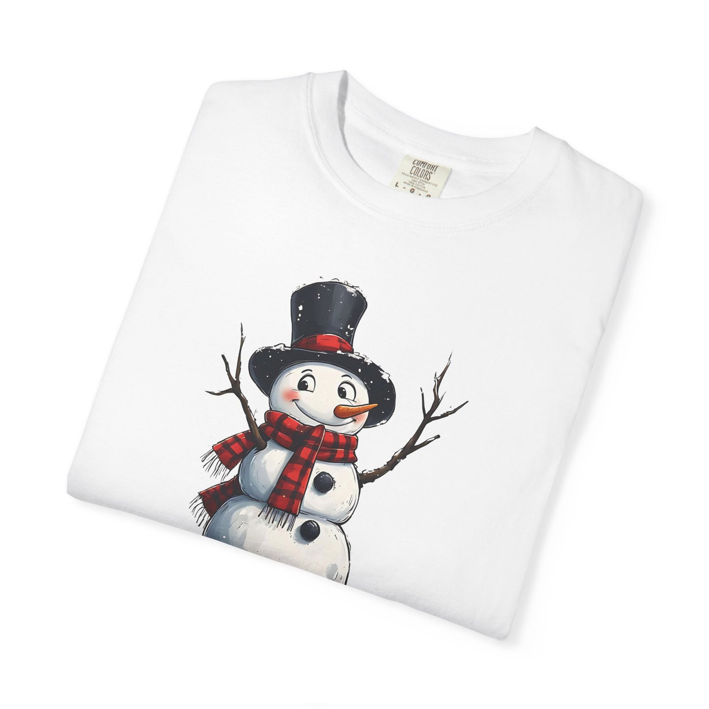 Snowman Tee — Cute Vintage Snowman with Scarf & Top Hat Holiday T-Shirt