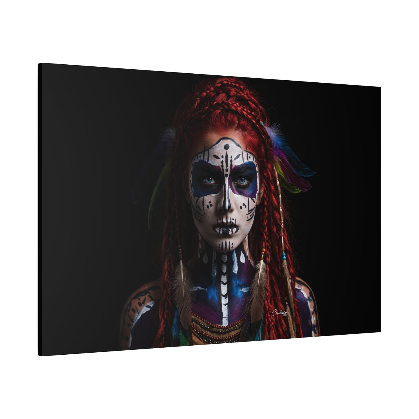 Colorful Tribal Art Canvas Print - Bohemian Home Decor