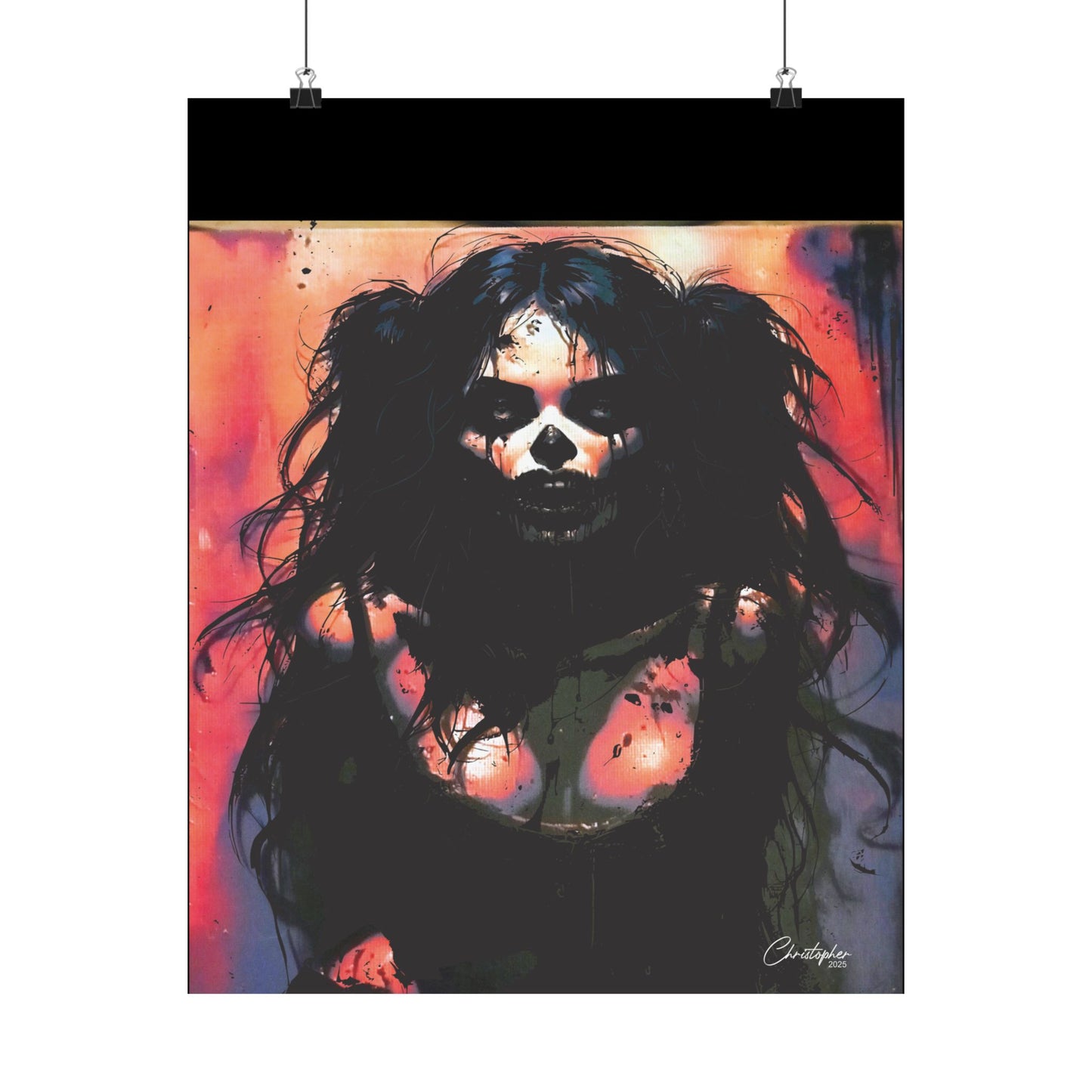 Laser Engraved Original Art Gothic Wall Art Poster, Edgy Home Decor, Alternative Aesthetic Prints, Halloween Decor, Unique Gift Idea