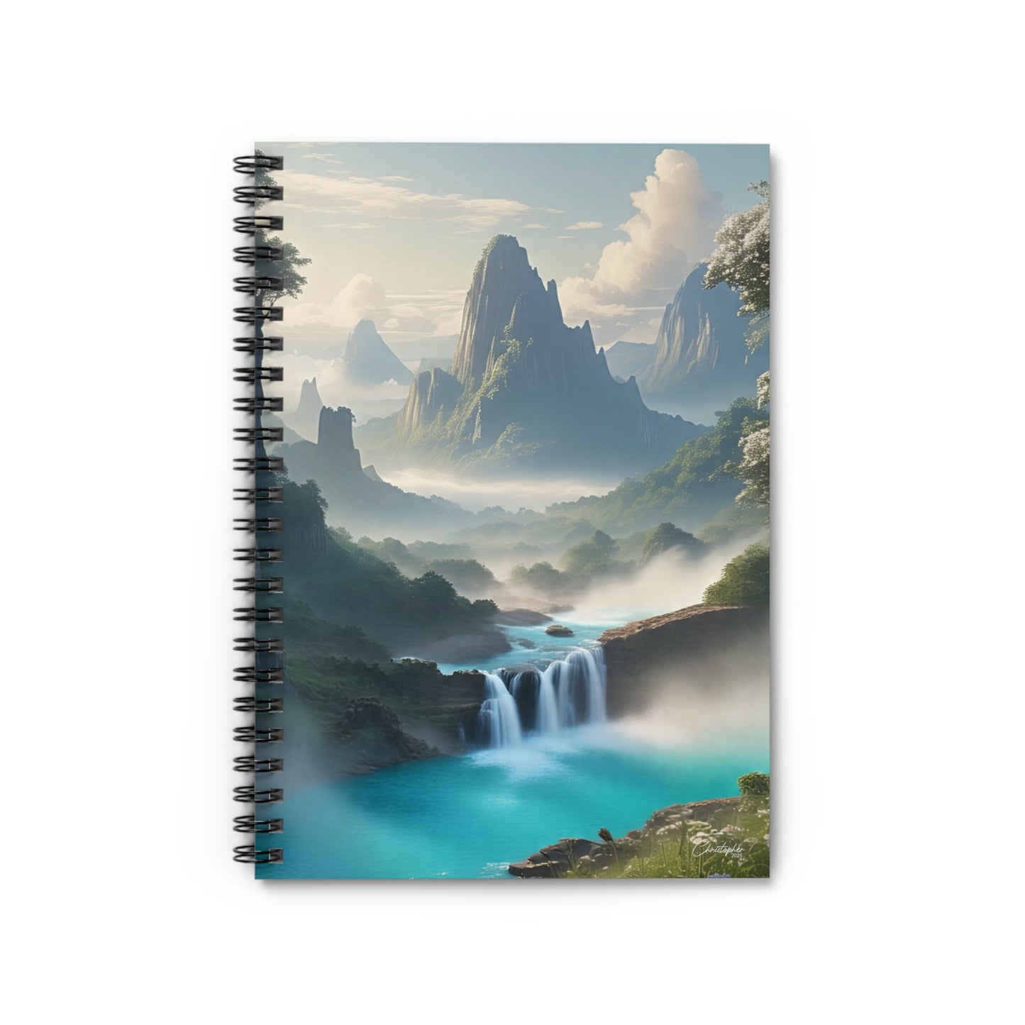 Serene Landscape Spiral Notebook | Ruled Line Journal for Nature Lovers, Travel Notes, Sketchbook, Gift for Students, Creative Writing