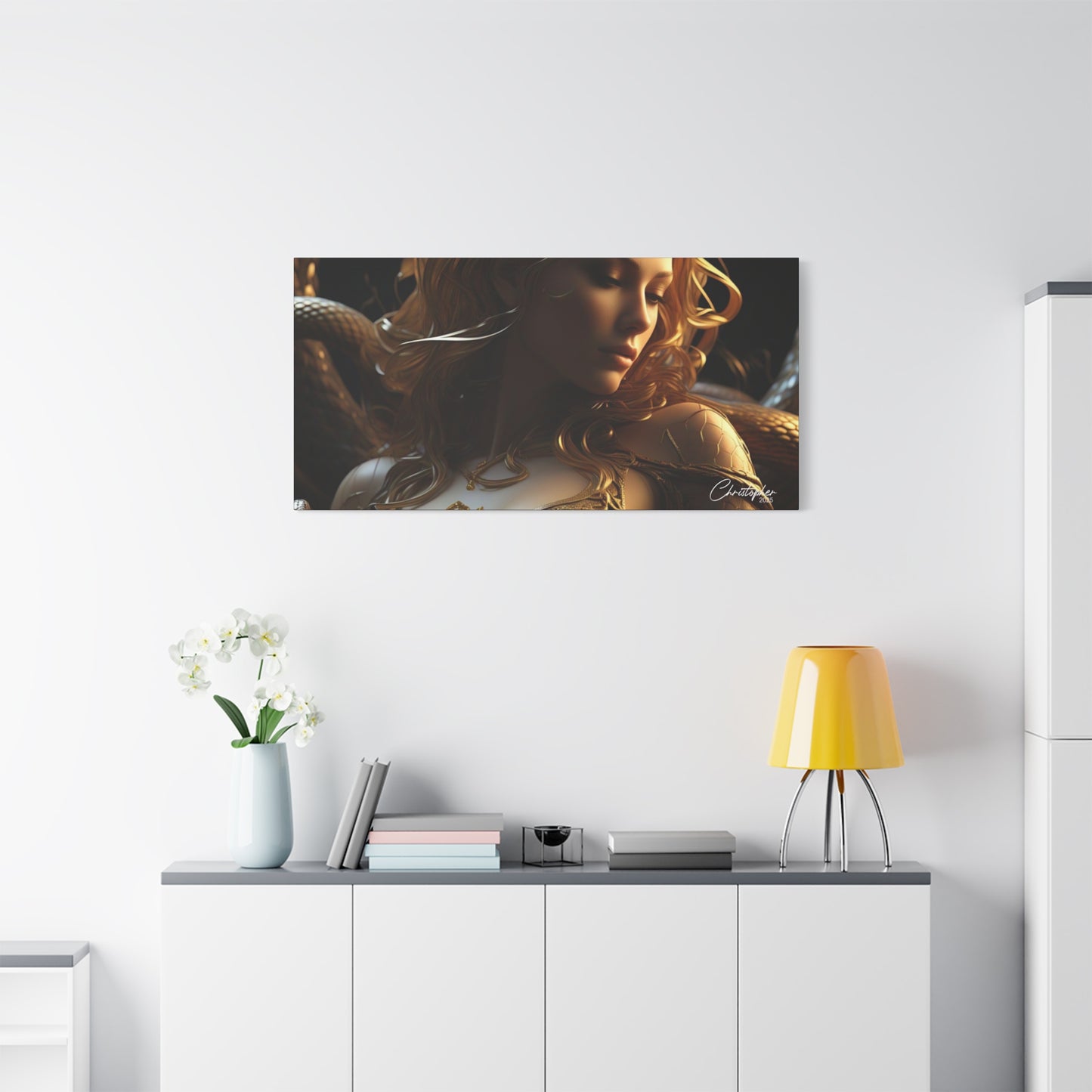 Fantasy Art Canvas Print - Serpent Goddess Home Decor