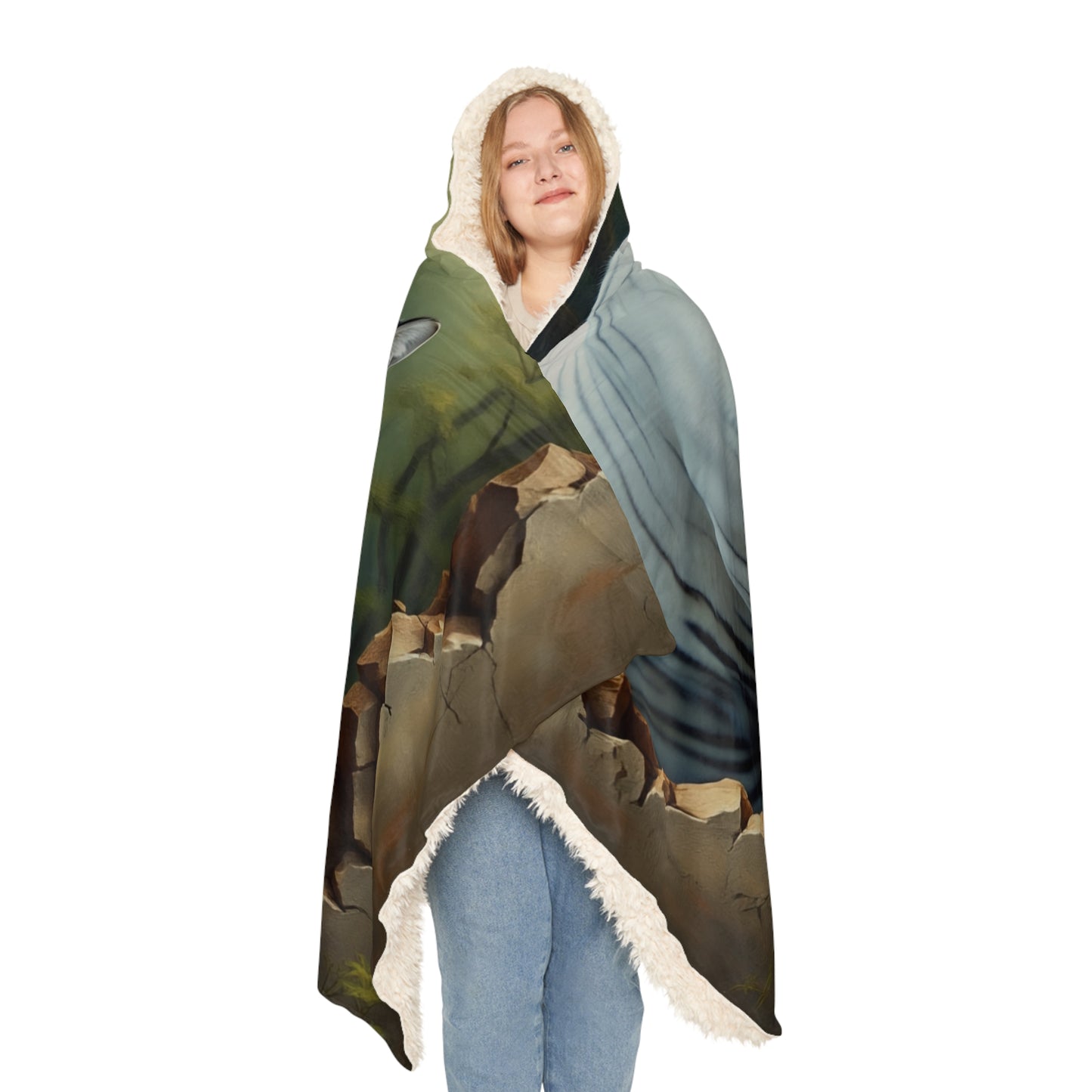 Cozy Tiger Hooded Snuggle Blanket, Warm Throw for Adults, Unique Gift for Animal Lovers, Comfortable Home Décor, Cosy Winter Essentials