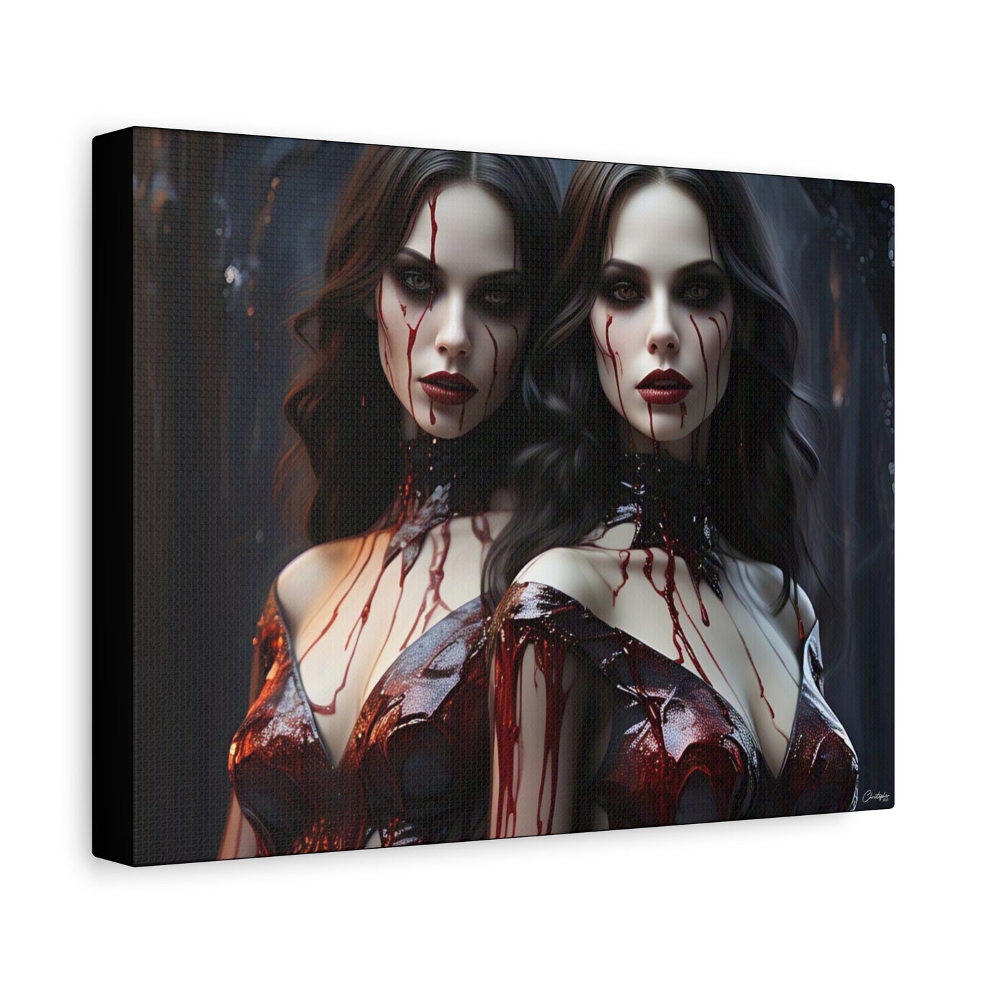 Gothic Vampire Canvas Art, Wall Decor, Horror Artwork, Halloween Home Decor, Spooky Room Accent, Unique Gift Idea