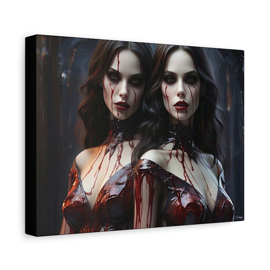 Gothic Vampire Canvas Art, Wall Decor, Horror Artwork, Halloween Home Decor, Spooky Room Accent, Unique Gift Idea