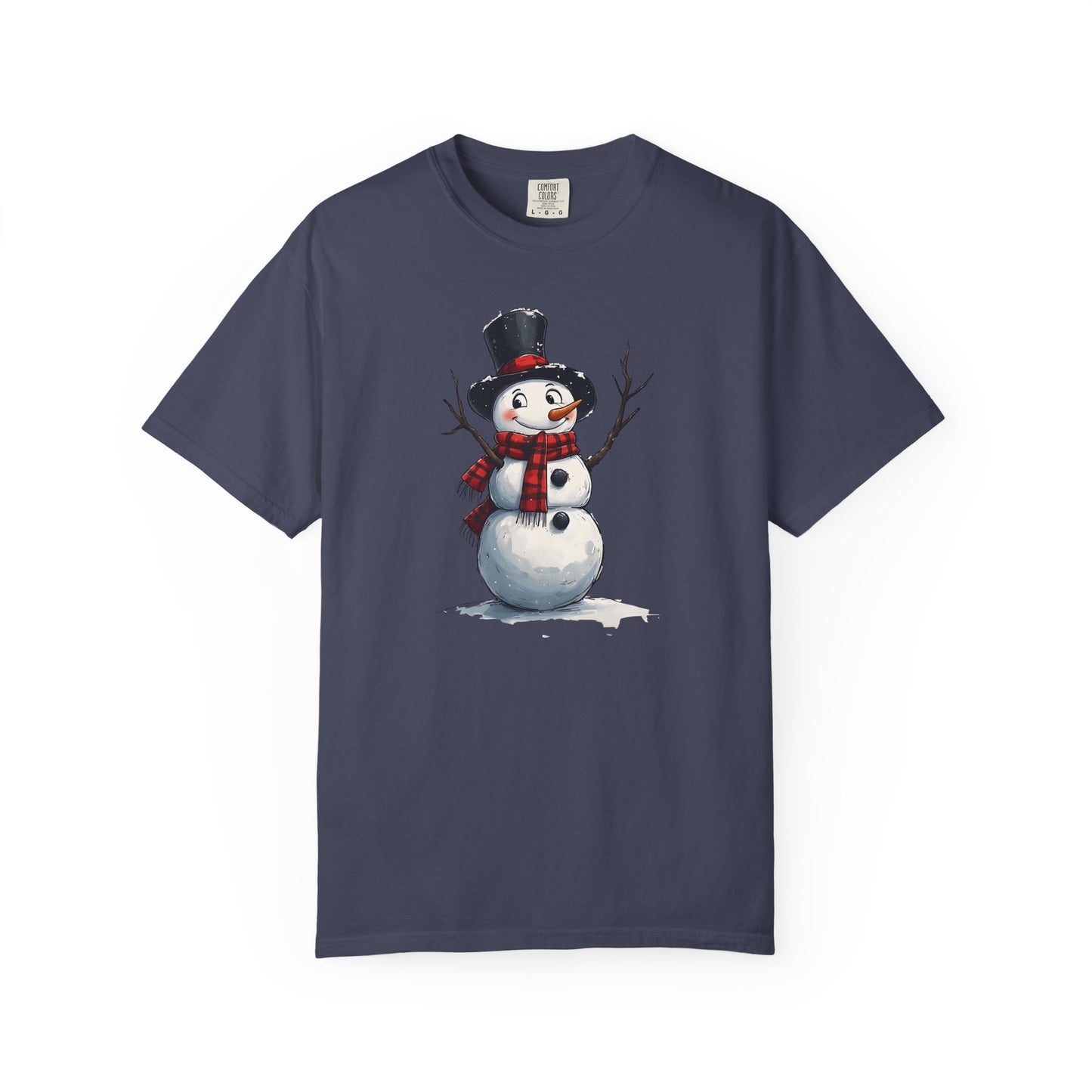 Snowman Tee — Cute Vintage Snowman with Scarf & Top Hat Holiday T-Shirt