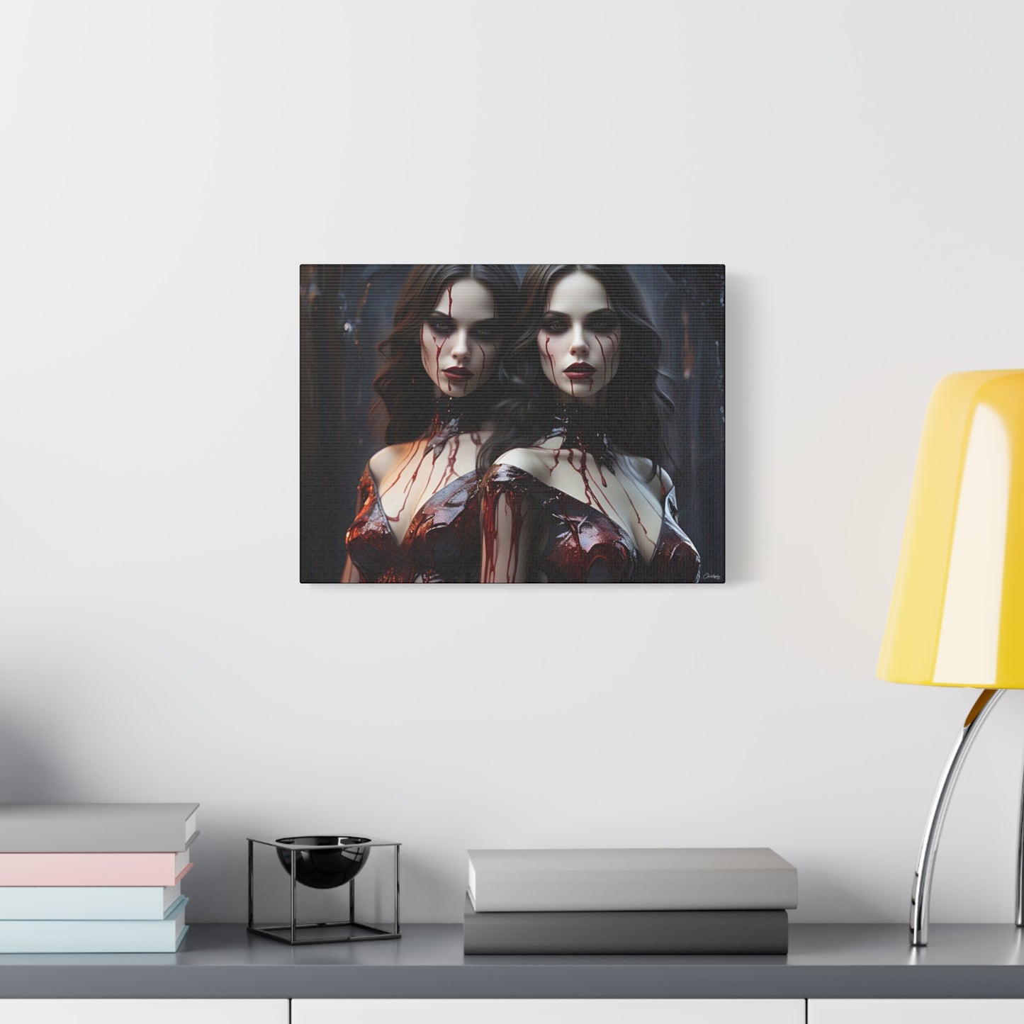 Gothic Vampire Canvas Art, Wall Decor, Horror Artwork, Halloween Home Decor, Spooky Room Accent, Unique Gift Idea
