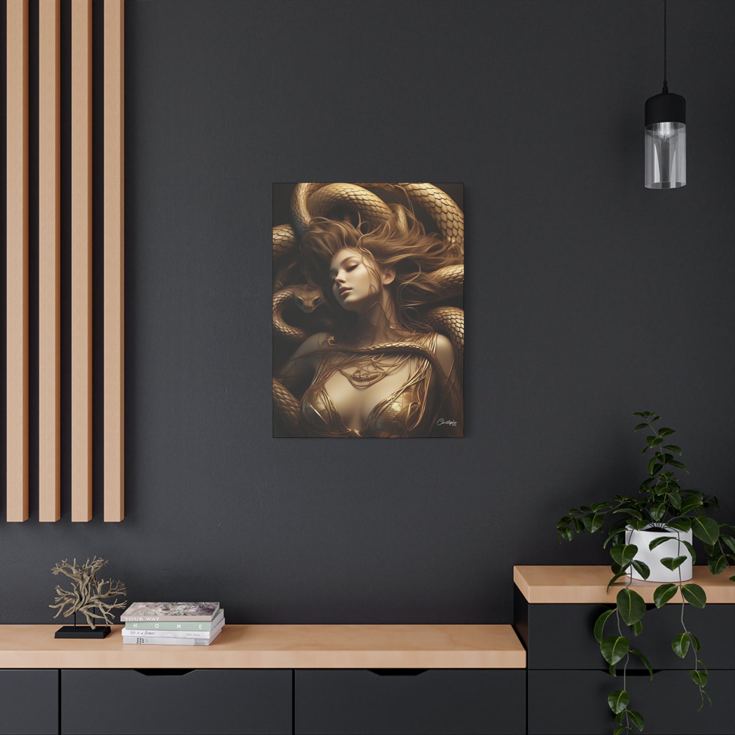 Goddess of Serpents Canvas Art - Stretched Matte Wall Decor