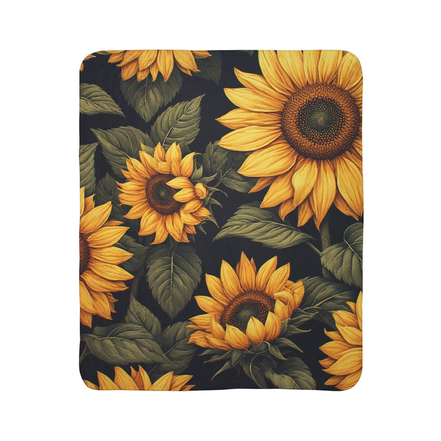 Sunflower Fleece Sherpa Blanket, Cozy Home Decor, Gift for Garden Lovers, Perfect for Autumn, Floral Throw Blanket