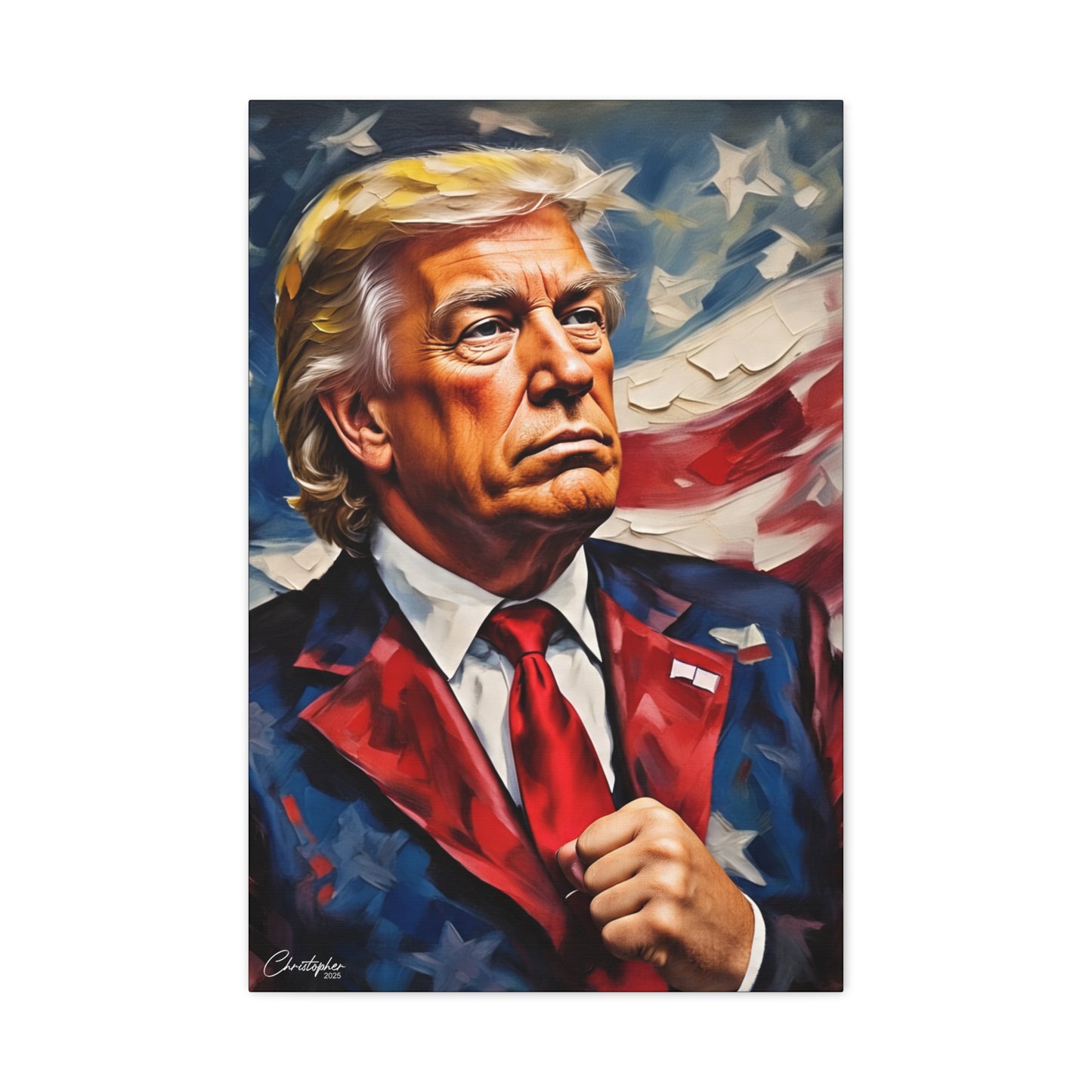 Patriotic Canvas Art, Stretched Wall Decor, Home Office, Gifts for Republicans, Political Enthusiasts, Americana Artwork