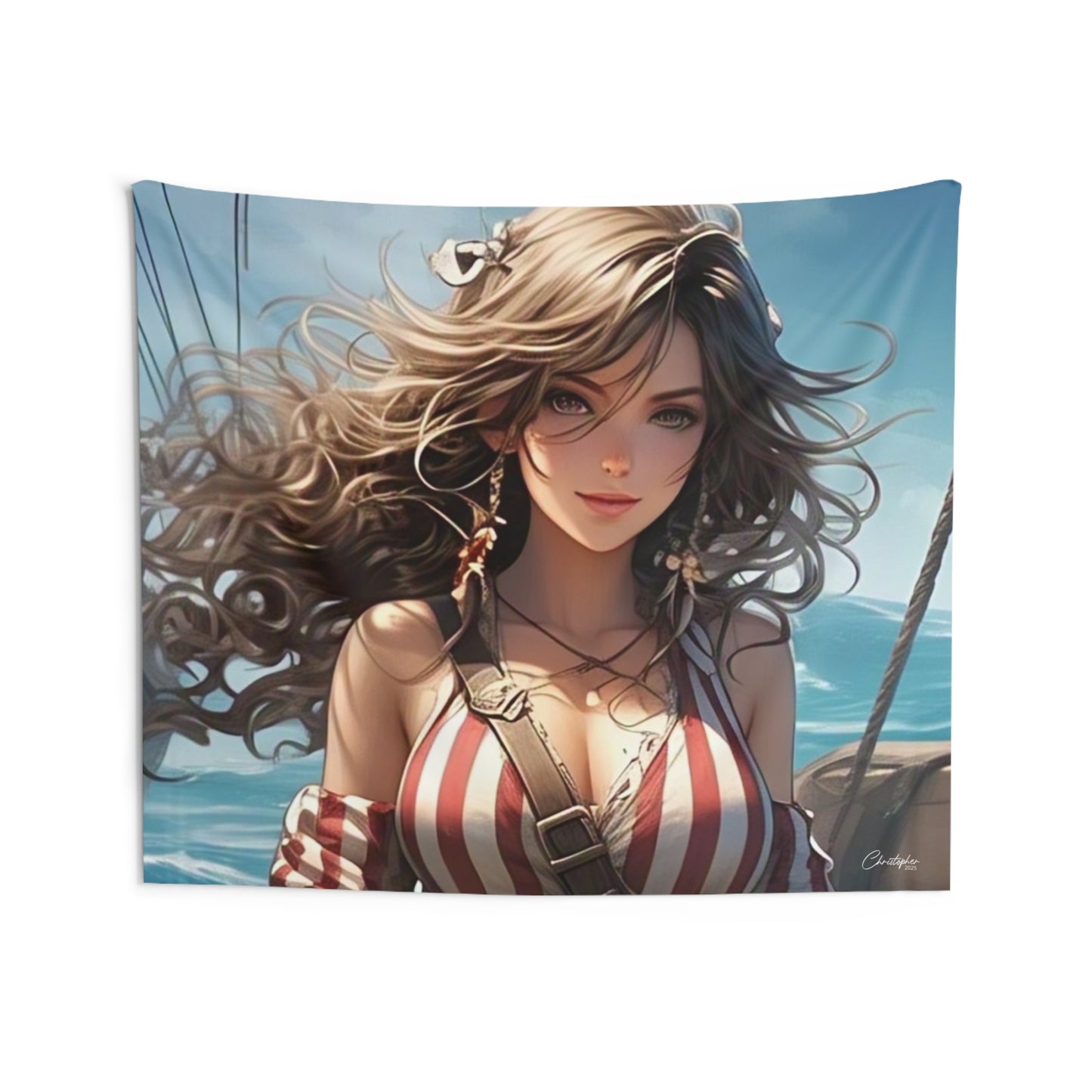 Pirate-Themed Wall Tapestry, Boho Home Decor, Bedroom Wall Art, Nautical Decor, Perfect for Pirate Lovers, Gift for Maritime Enthusiasts