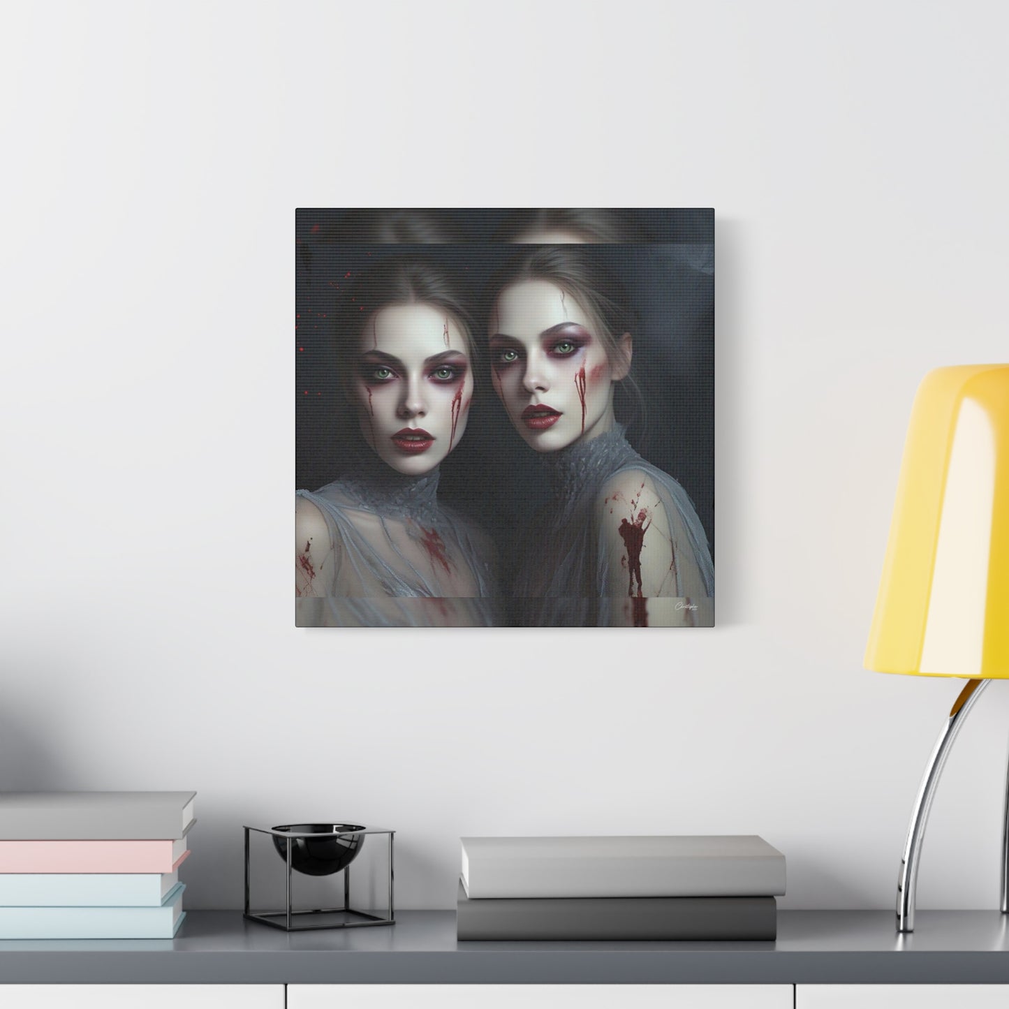 Spooky Art Canvas Print, Matte Canvas, Stretched Wall Decor, Gothic Home Decor, Halloween Art, Unique Gift