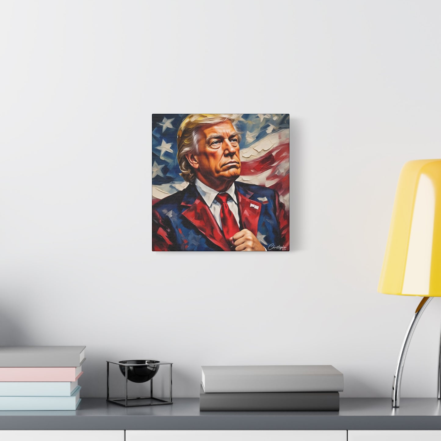 Patriotic Canvas Art, Stretched Wall Decor, Home Office, Gifts for Republicans, Political Enthusiasts, Americana Artwork