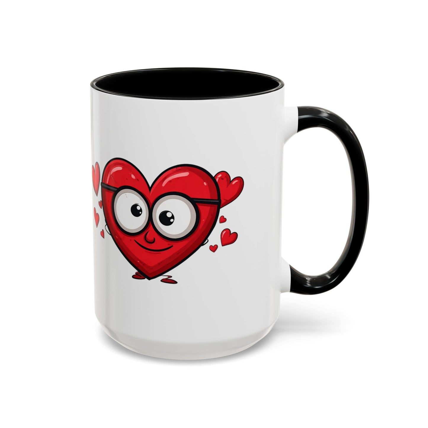 Cute Cartoon Heart Coffee Mug — Valentine Love Accent Mug (11/15oz)