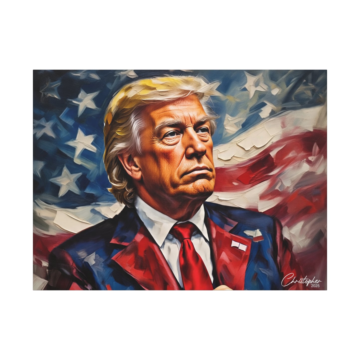 Patriotic Canvas Art, Stretched Wall Decor, Home Office, Gifts for Republicans, Political Enthusiasts, Americana Artwork
