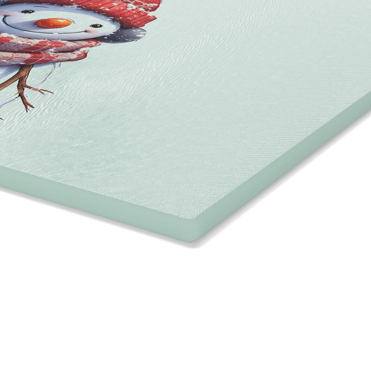 Winter Snowman Glass Cutting Board — Festive Holiday Kitchen Decor