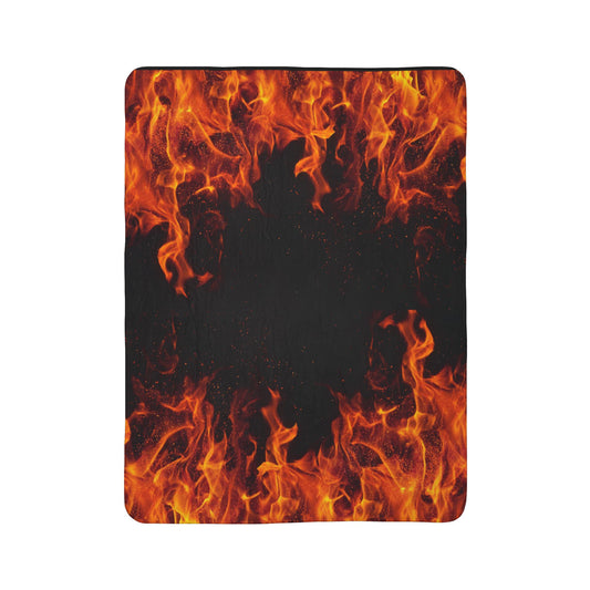 Cozy Flaming Fleece Sherpa Blanket, Perfect for Movie Nights, Camping, Home Decor, Gift for Him, Cozy Winter Accessory