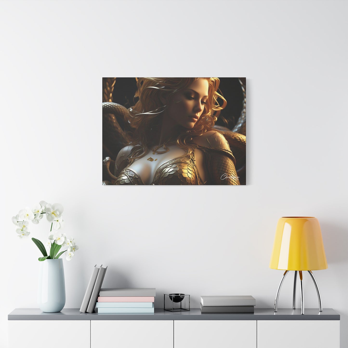Fantasy Art Canvas Print - Serpent Goddess Home Decor
