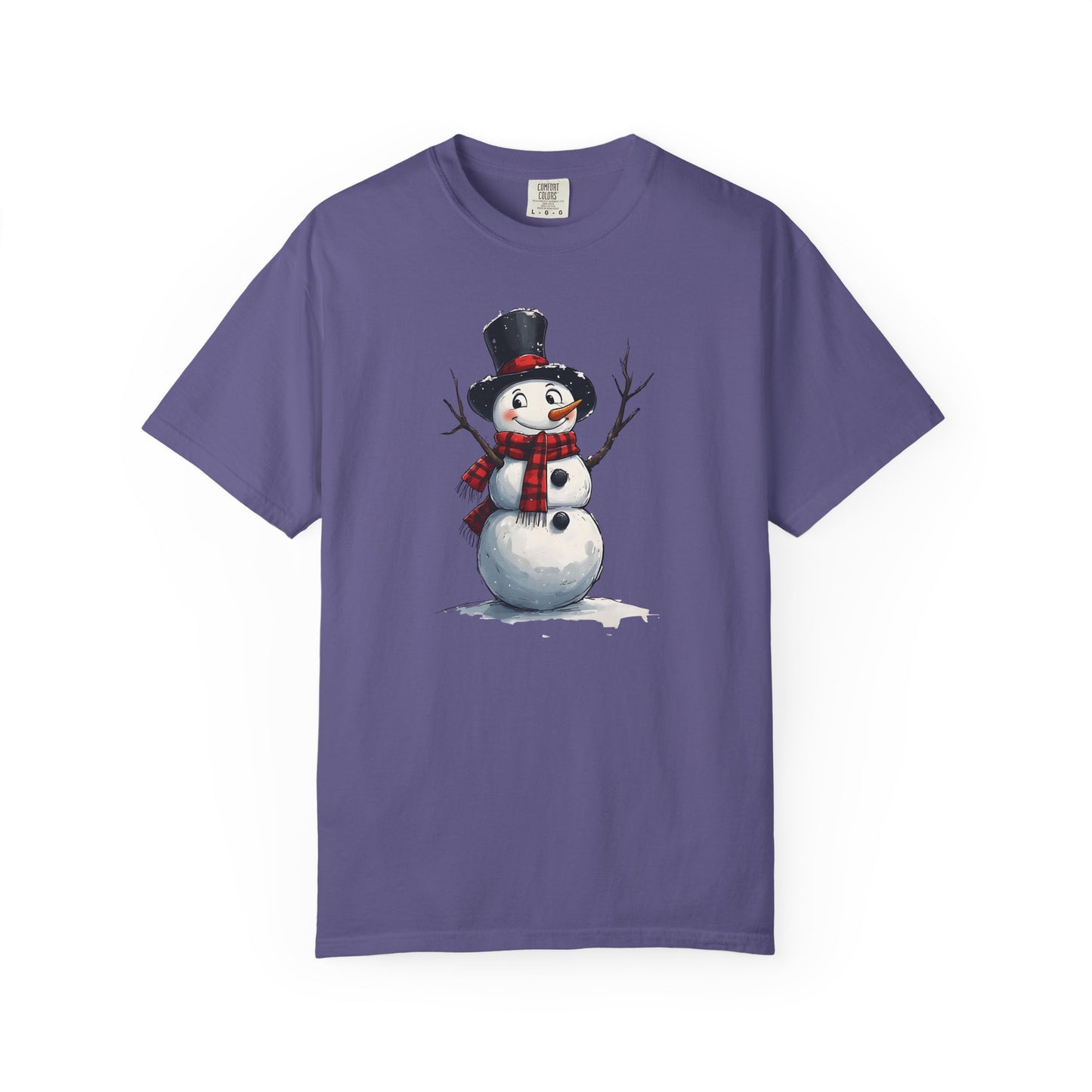 Snowman Tee — Cute Vintage Snowman with Scarf & Top Hat Holiday T-Shirt