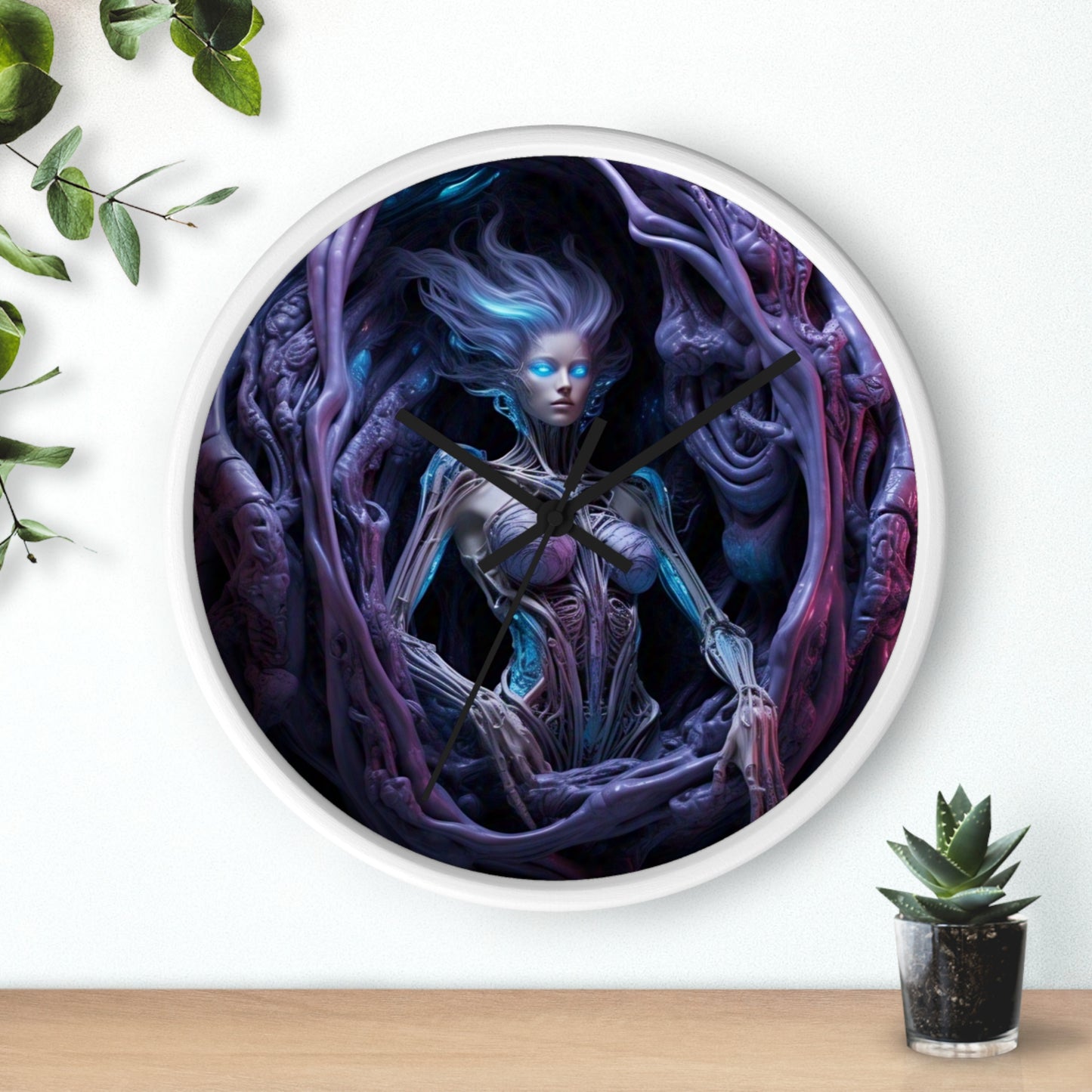 Mystical Fantasy Wall Clock, Unique Home Decor, Gothic Timepiece for Dreamers, Gift for Nerds, Spooky Occasions