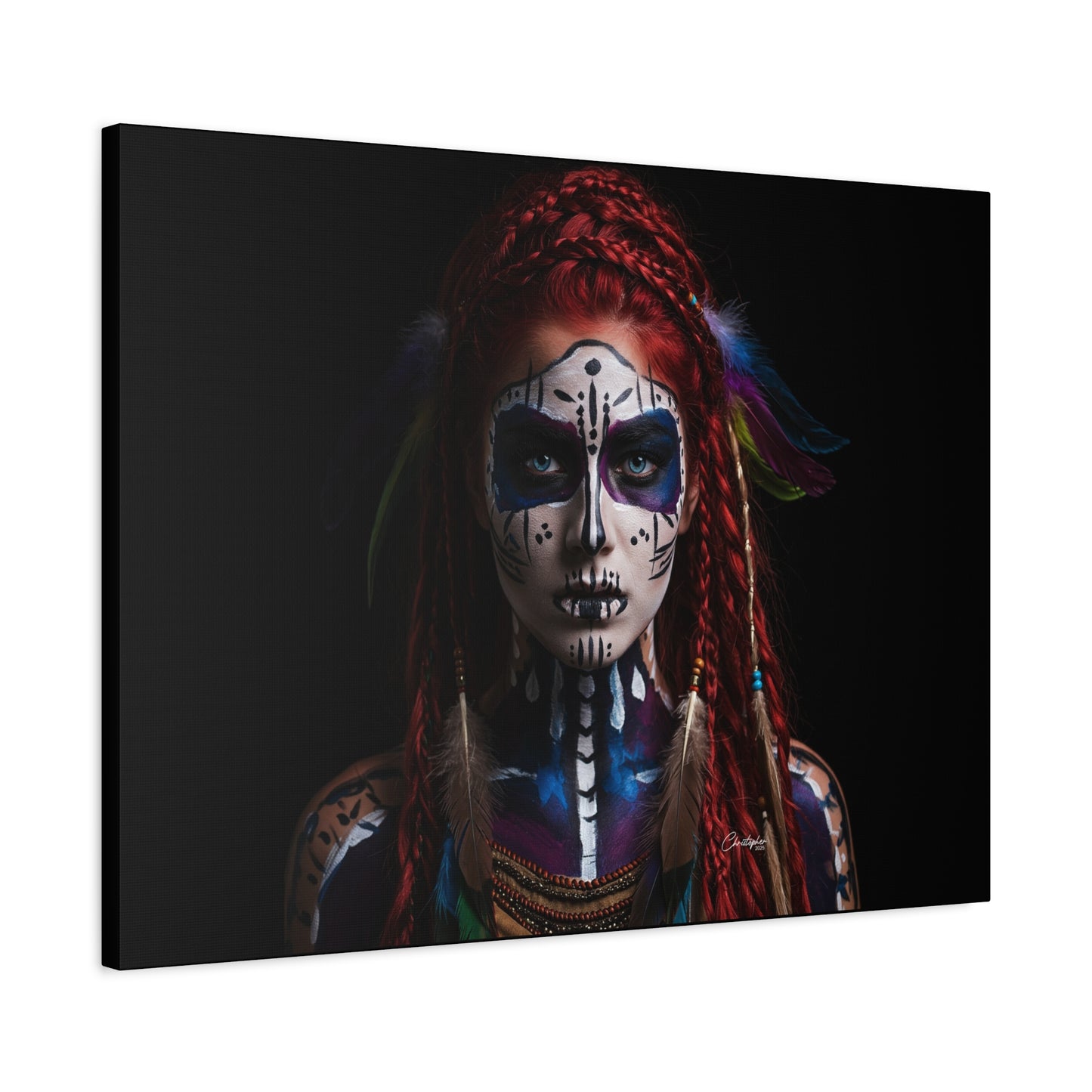 Colorful Tribal Art Canvas Print - Bohemian Home Decor