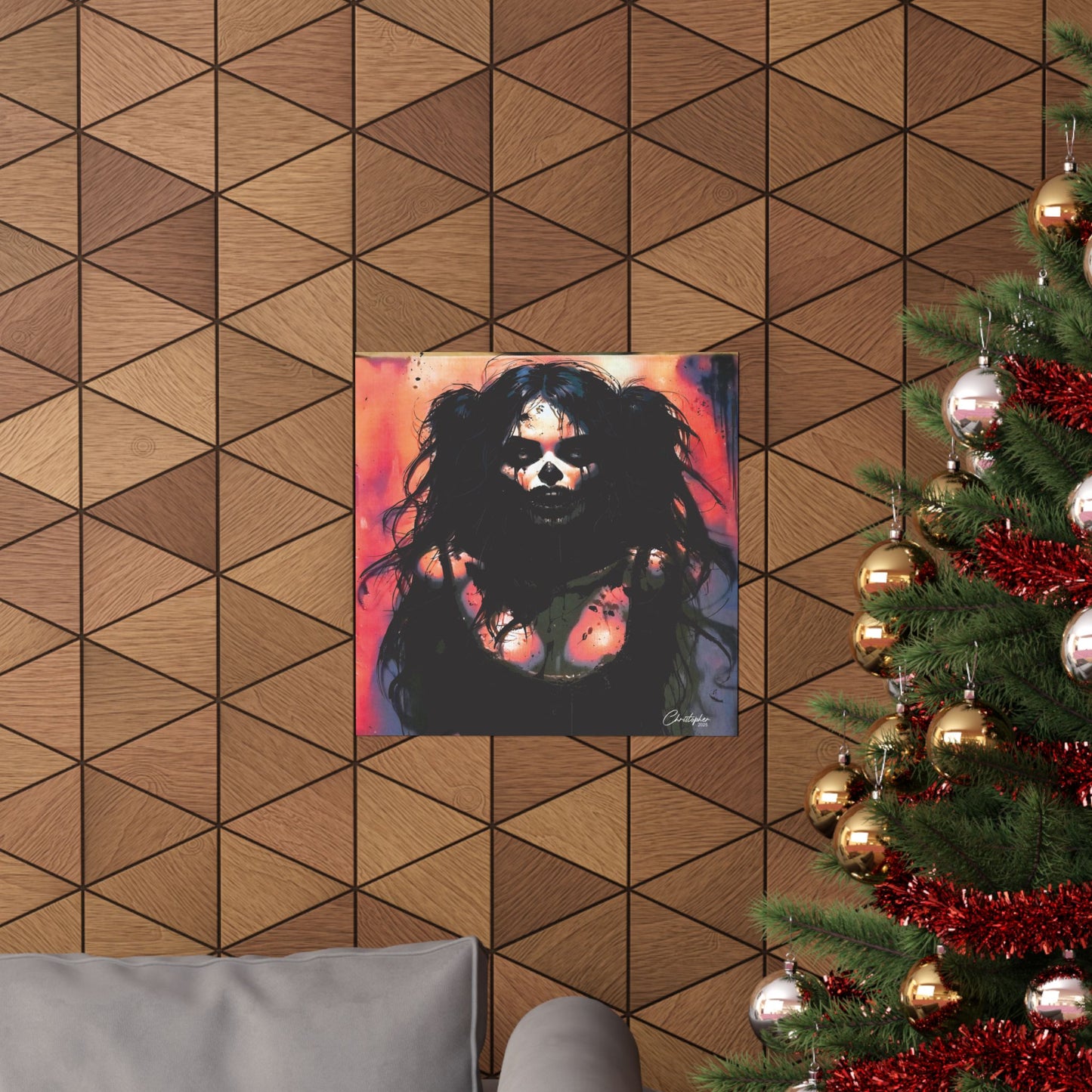 Laser Engraved Original Art Gothic Wall Art Poster, Edgy Home Decor, Alternative Aesthetic Prints, Halloween Decor, Unique Gift Idea