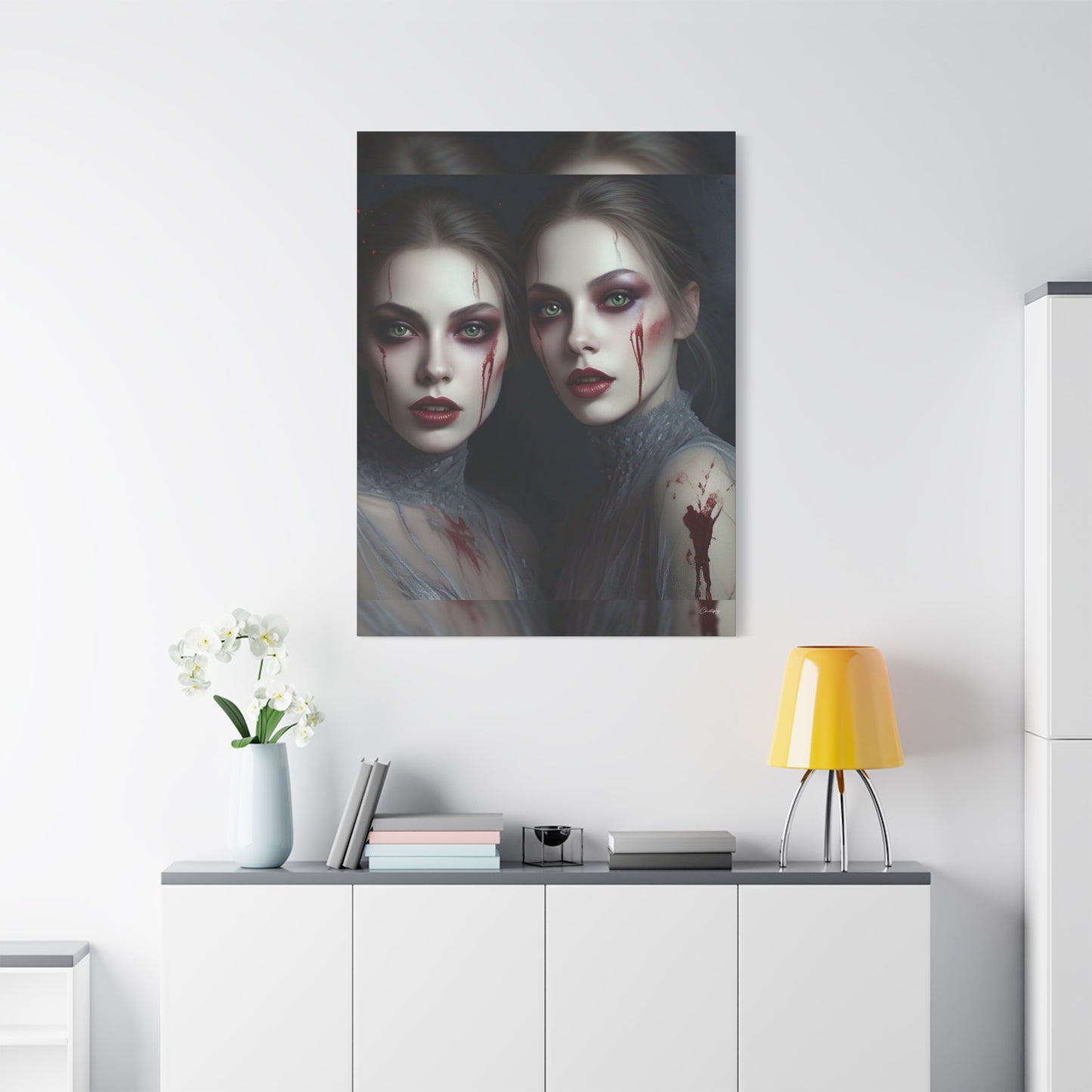 Spooky Art Canvas Print, Matte Canvas, Stretched Wall Decor, Gothic Home Decor, Halloween Art, Unique Gift